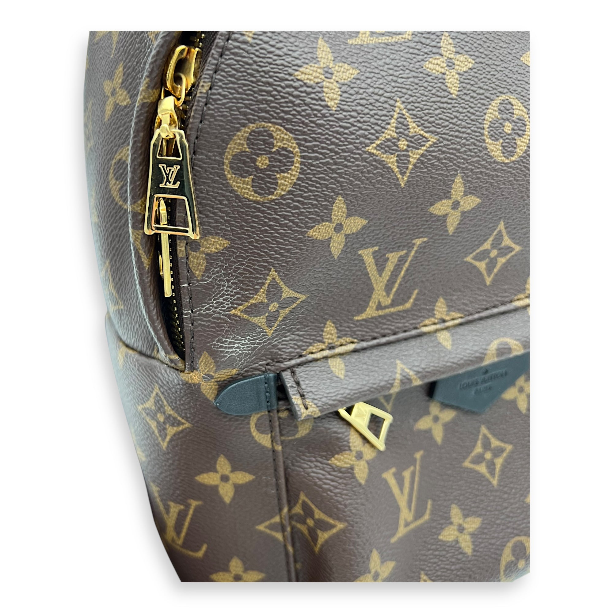 Palm Springs PM Brown Backpack in Monogram Coated Canvas, Gold hardware - Image 9