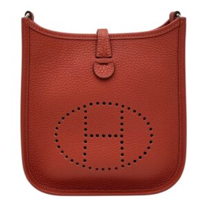 Evelyne TPM Red Crossbody Bag in Clemence, Palladium hardware