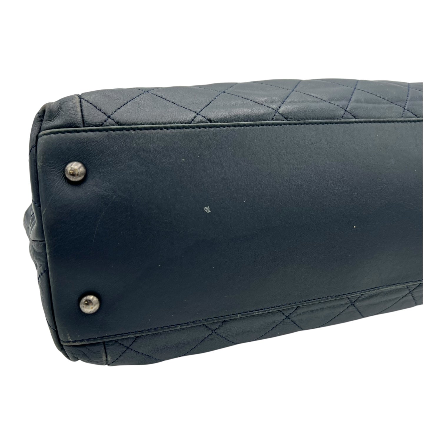 CC Shoulder Bag Blue in Calfskin, Ruthenium hardware - Image 16