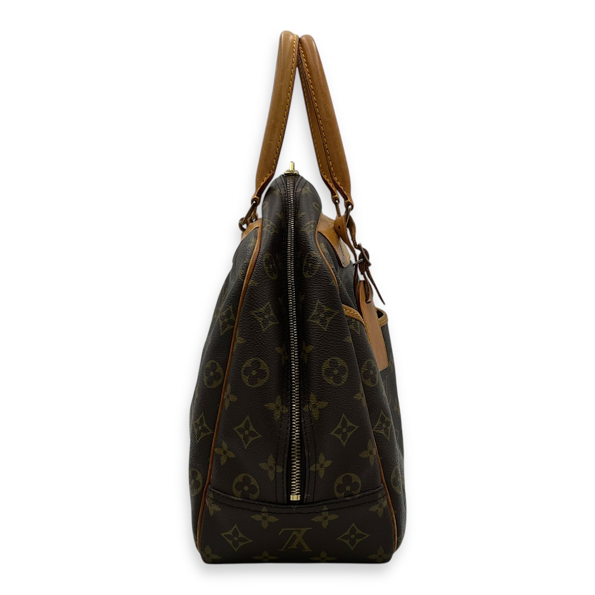 Deauville Top Handle Bag Brown in Monogram Coated Canvas, Gold hardware - Image 4