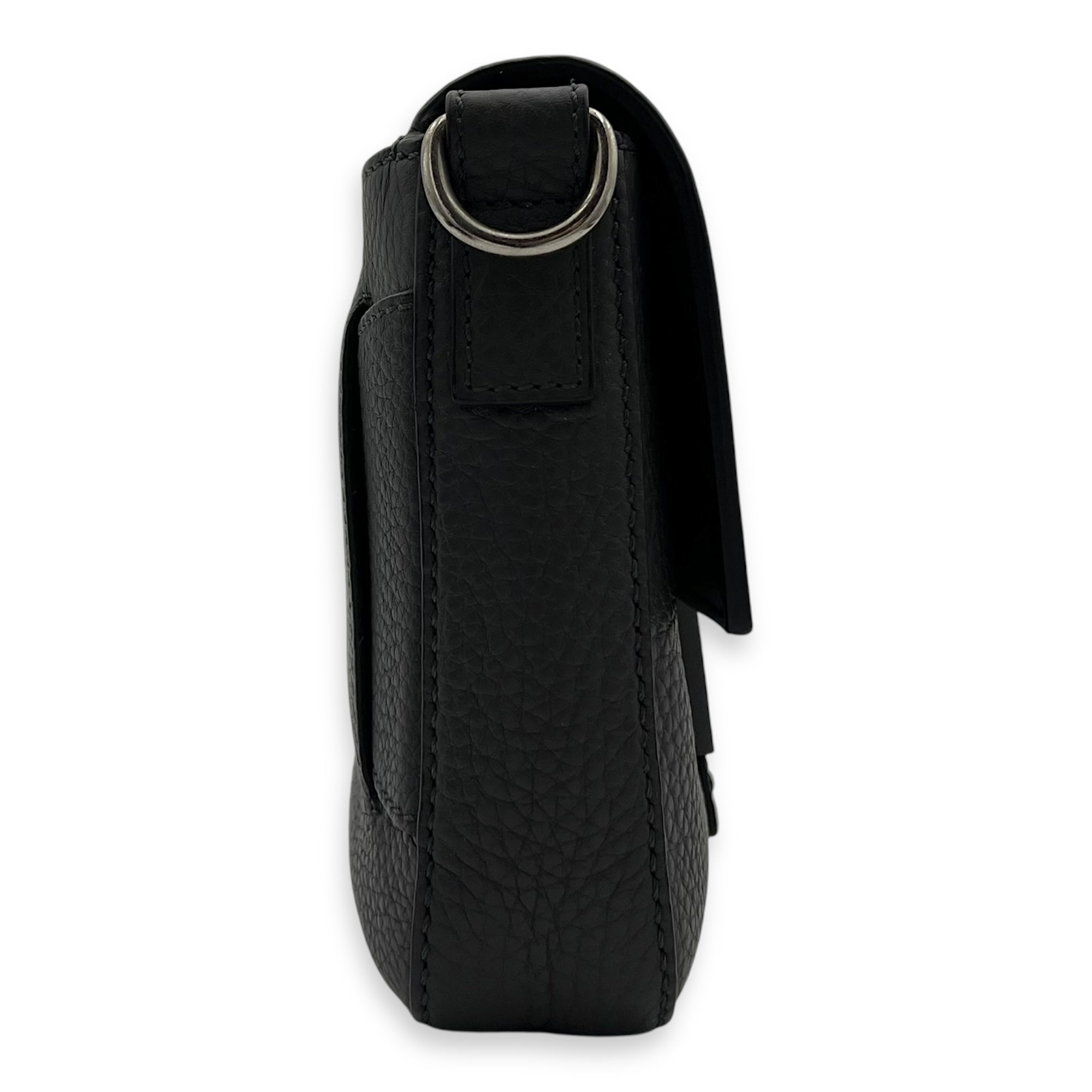 Baguette Crossbody Bag Grey in Calfskin, Silver hardware - Image 4