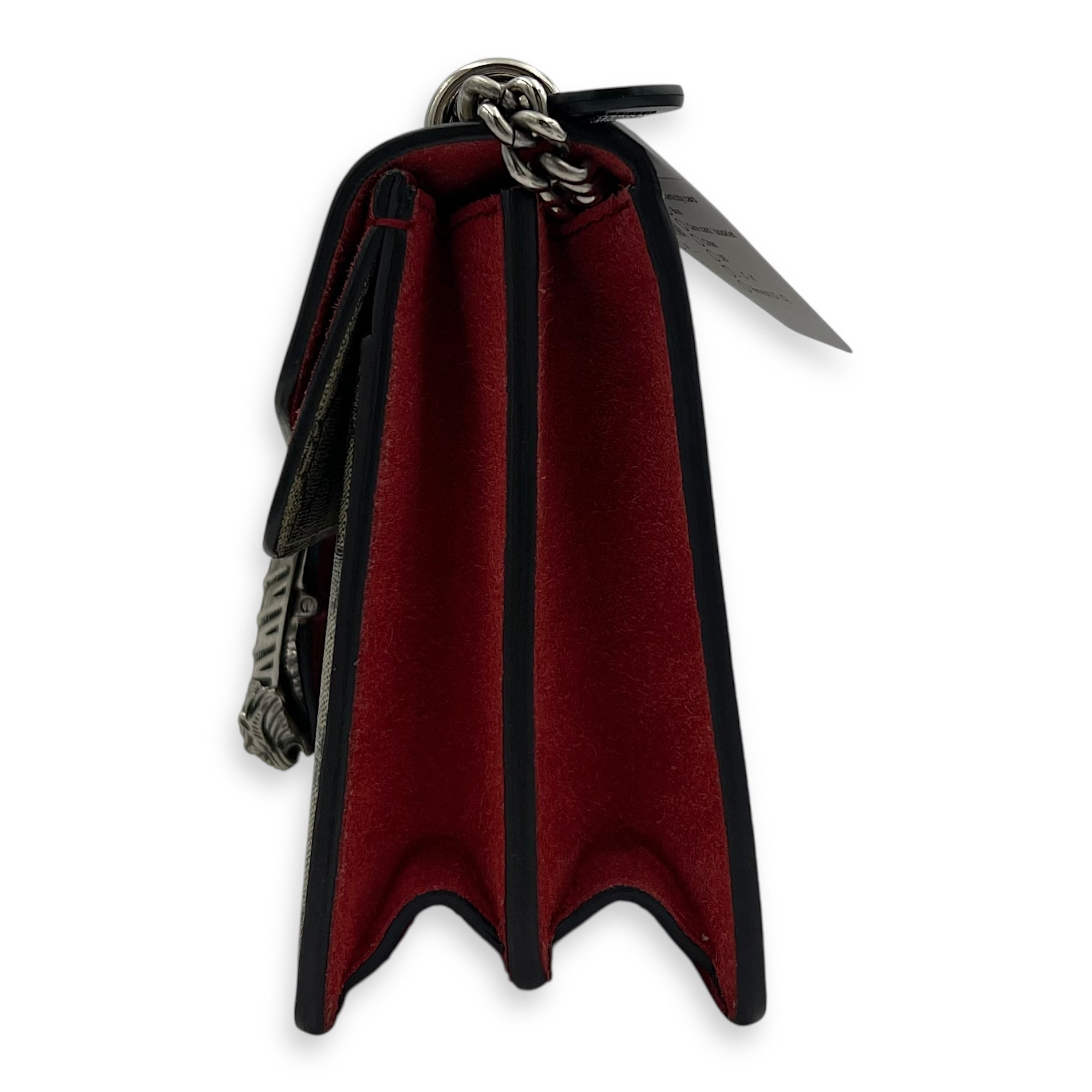 Dionysus Small Brown Shoulder Bag in Coated Canvas, Ruthenium hardware - Image 4