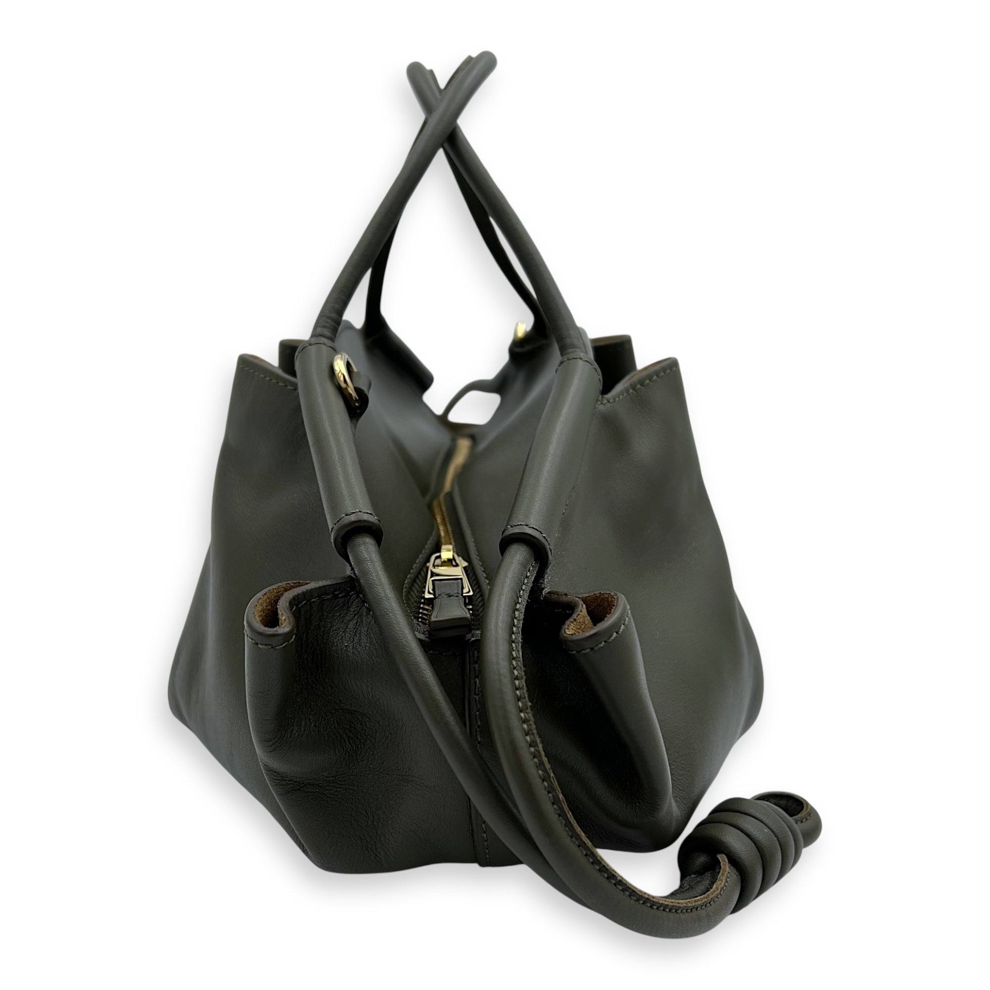 Paseo Top Handle Bag Green in Calfskin, Gold hardware - Image 4