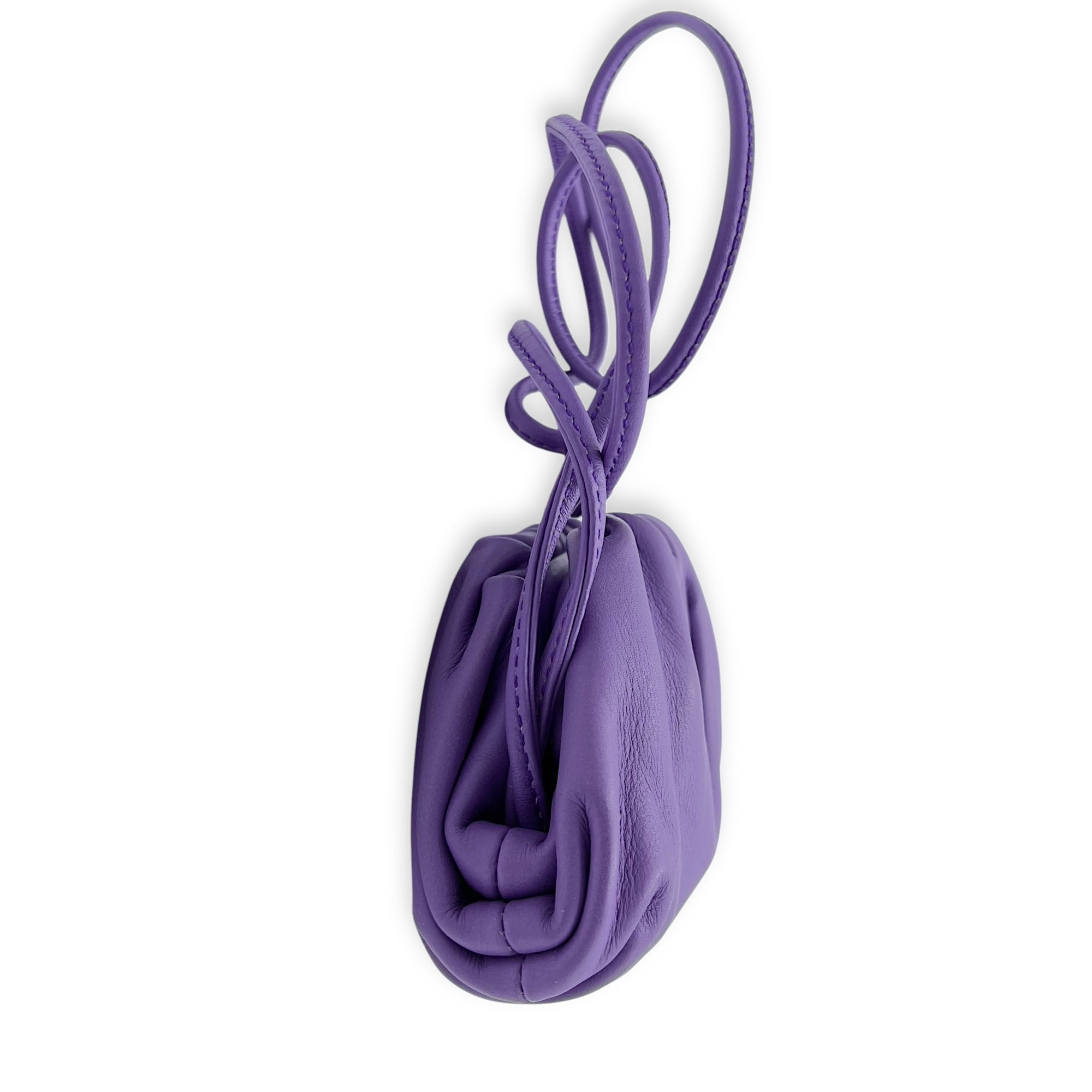 The Pouch Mini Purple Coin Purse in Lambskin, Gold hardware - Image 5