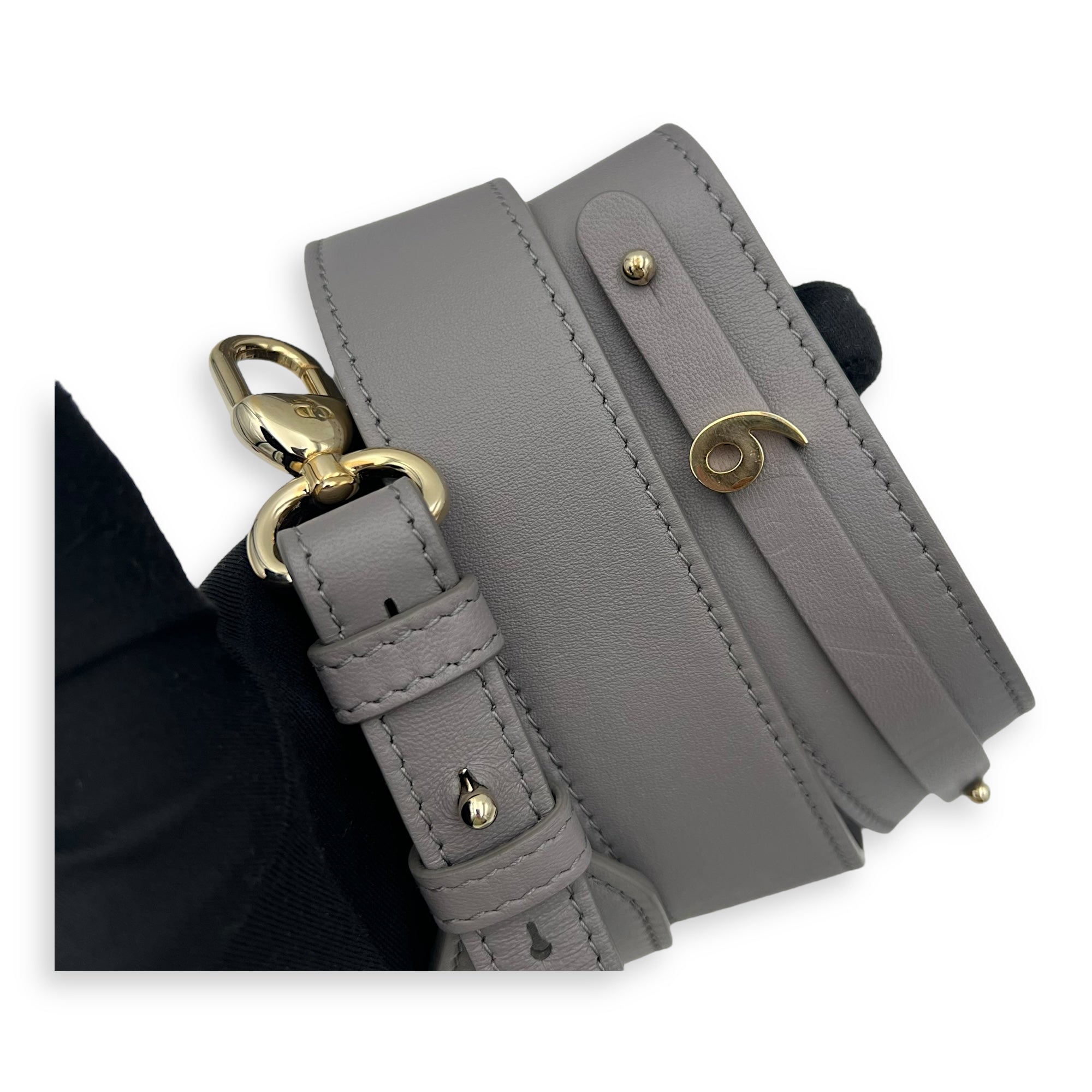 Lady Dior Small Grey Top Handle Bag in Lambskin, Gold hardware - Image 12