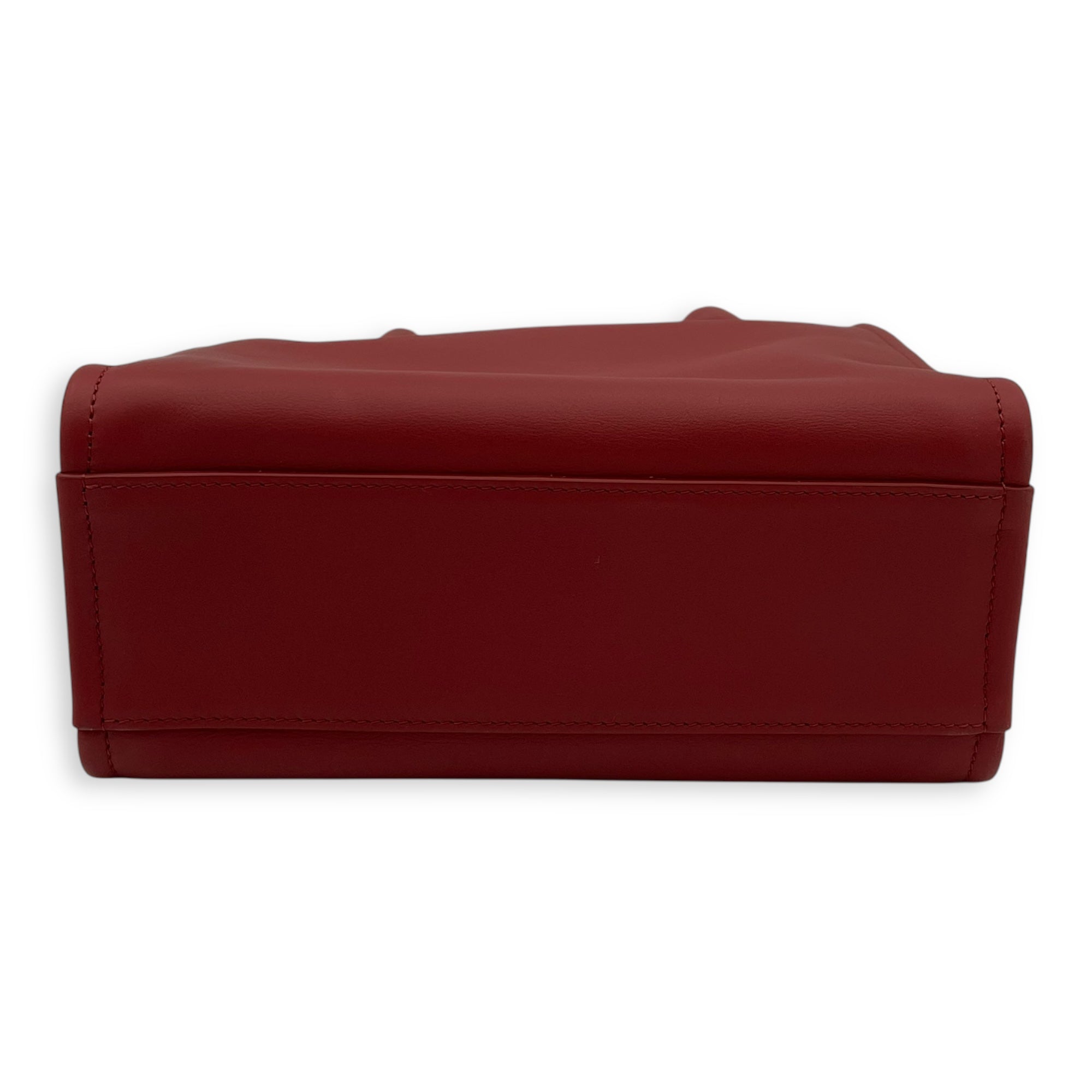 Joyce Red Top Handle Bag in Calfskin, Gold hardware - Image 6