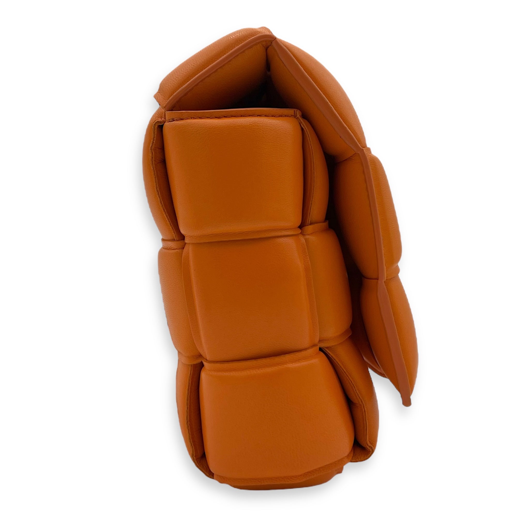 Cassette Shoulder Bag Orange in Lambskin, Gold hardware - Image 5