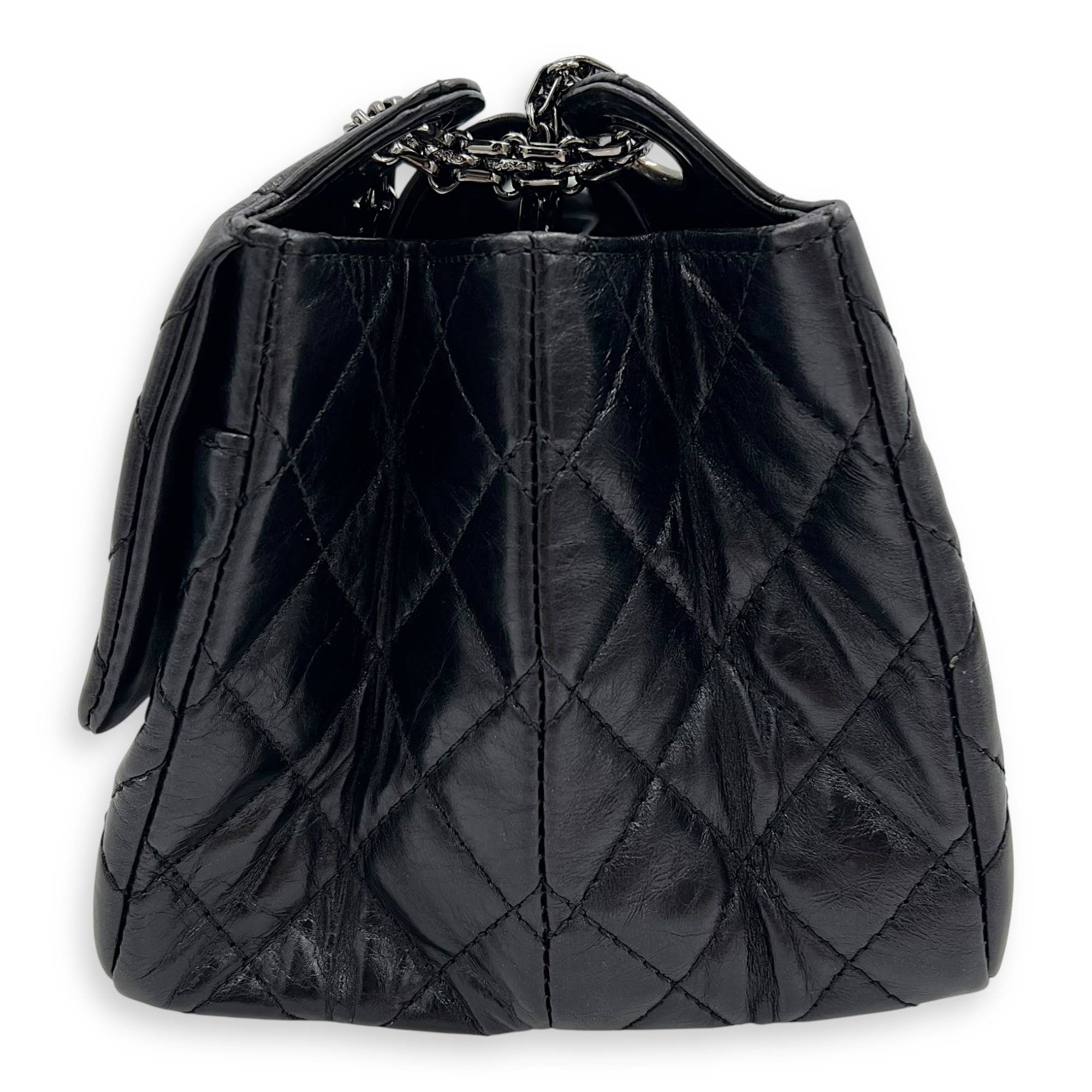 Double Vintage 2.55 Black Shoulder Bag in Calfskin, Ruthenium hardware - Image 5