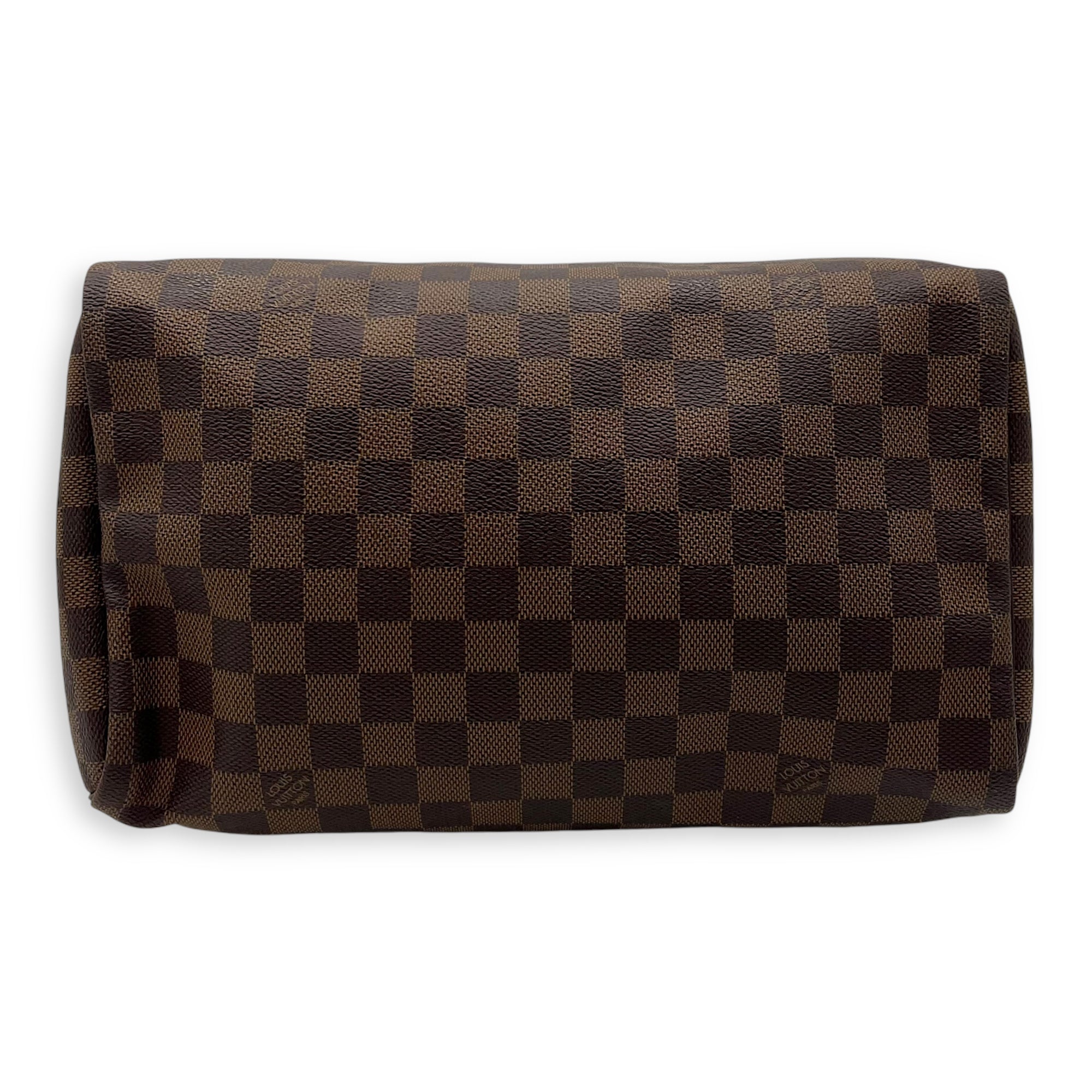 Speedy 30 Damier Ebene Top Handle Bag in Coated Canvas, Gold hardware - Image 6