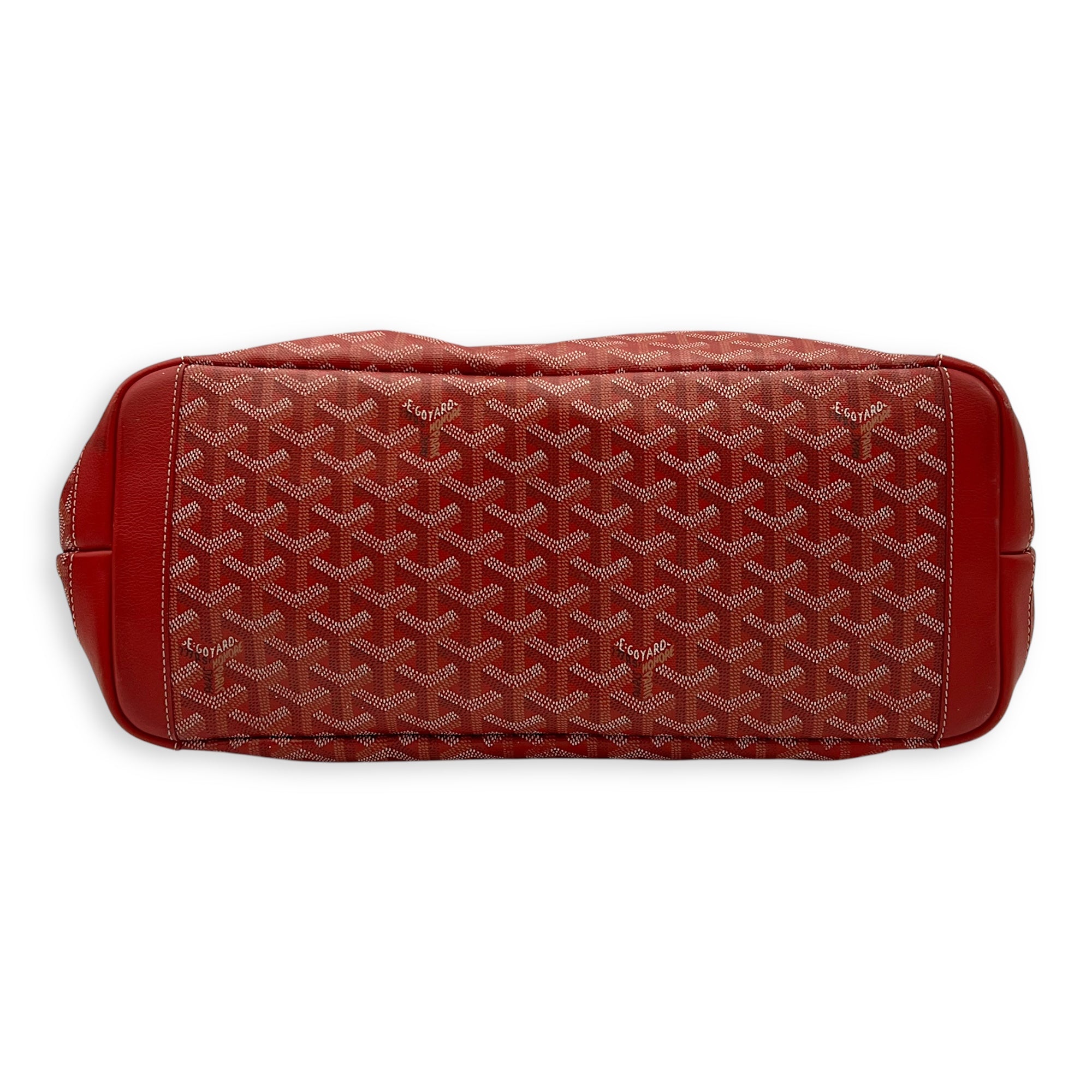 Artois MM Red Tote Bag in Coated Canvas, Silver hardware - Image 6