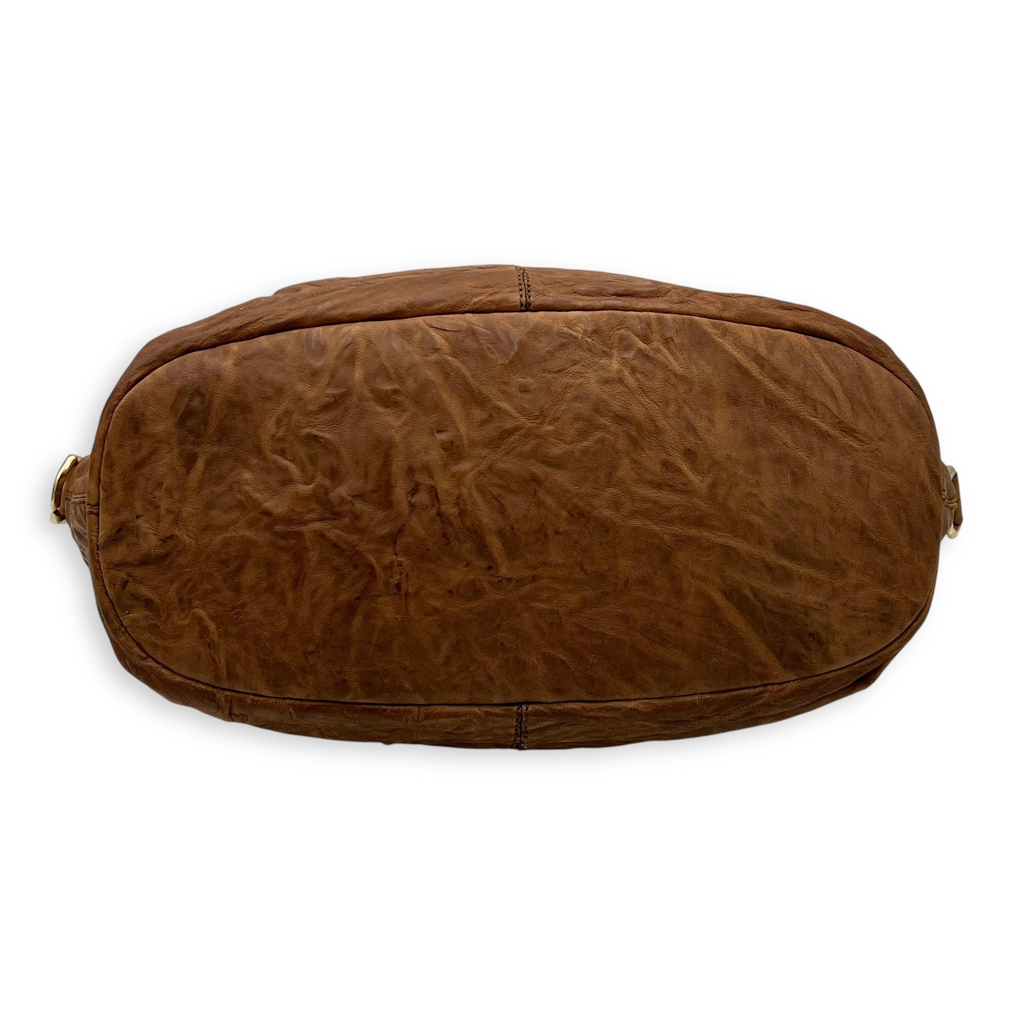 Nightingale Medium Brown Top Handle Bag in Distressed Leather, Gold hardware - Image 6