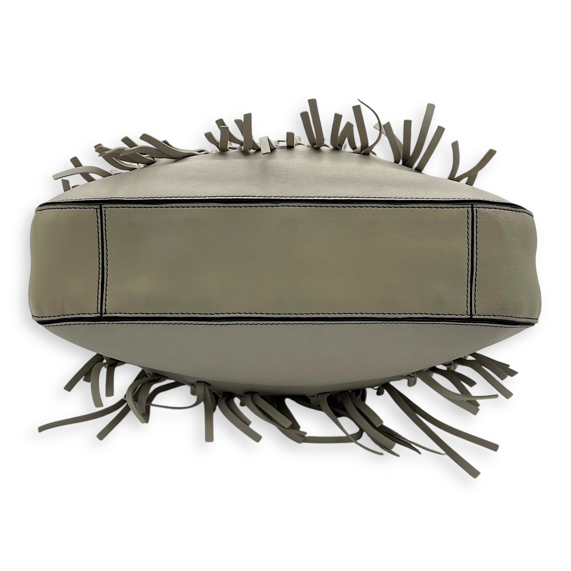 Intrecciato Shoulder Bag White in Lambskin, Gunmetal hardware - Image 6