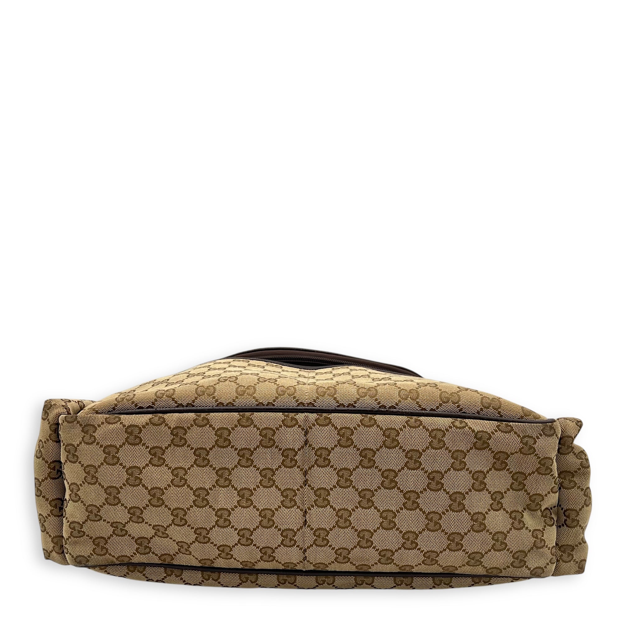 GG Shoulder Bag Brown in Canvas, Silver hardware - Image 6