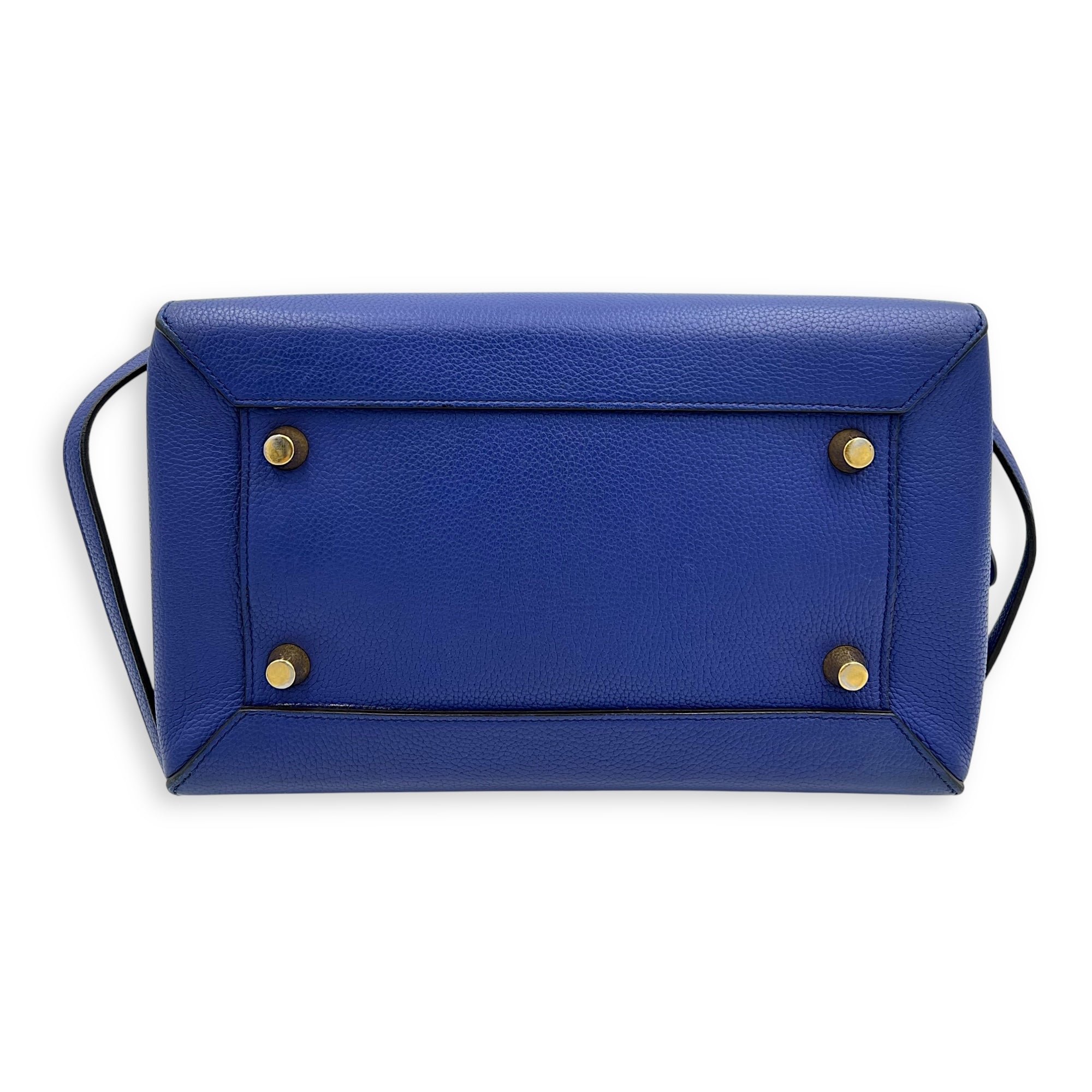 Belt Bag Mini Blue Top Handle Bag in Calfskin, Gold hardware - Image 15
