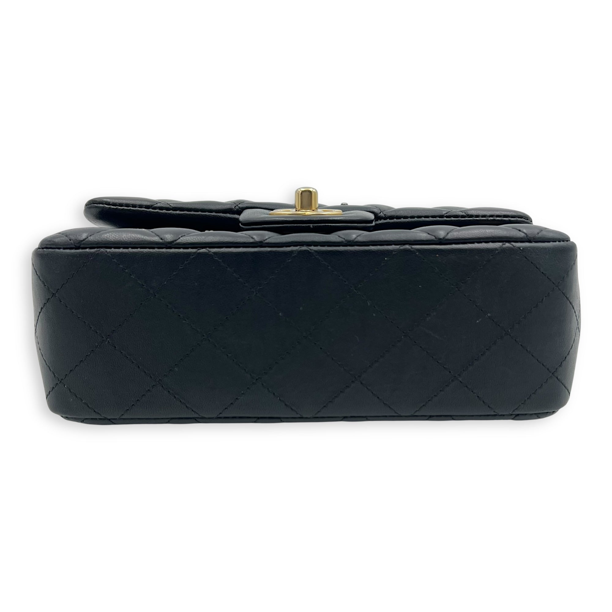 Lucky Charm Classic Mini Black Shoulder Bag in Lambskin, Mixed hardware - Image 4
