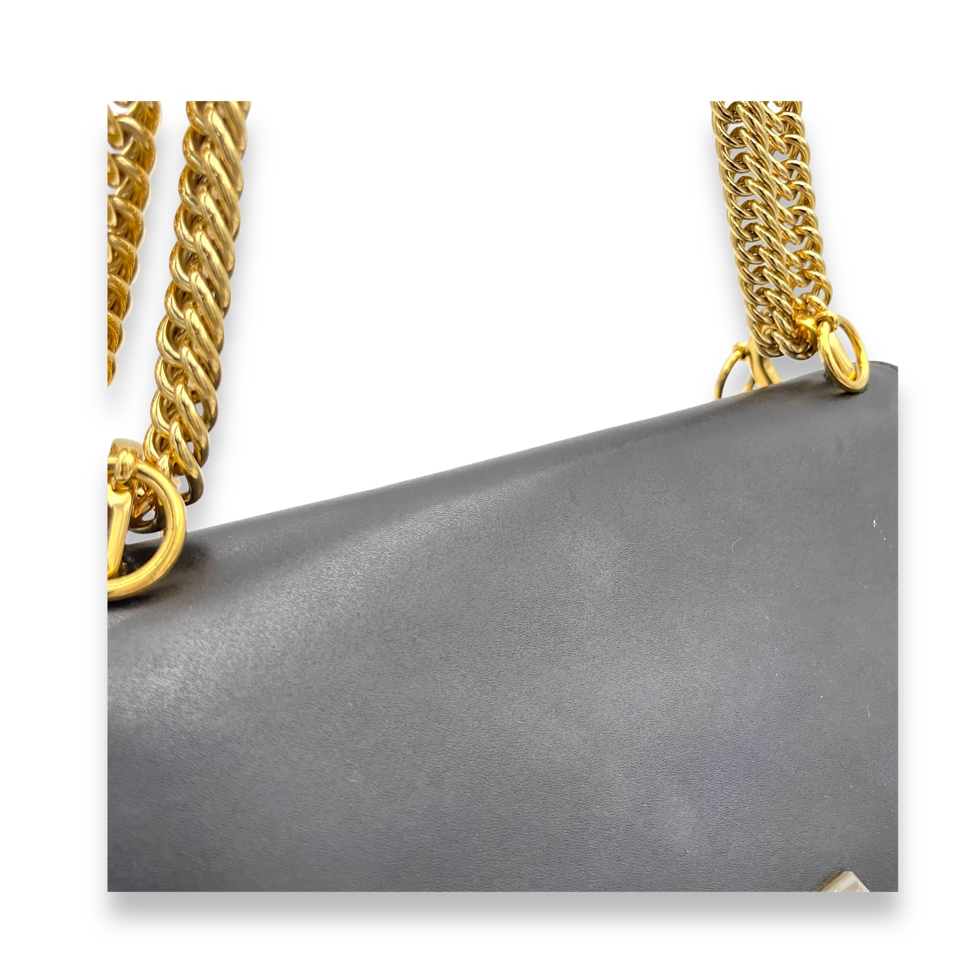 Kan I Shoulder Bag Black in Calfskin, Gold hardware - Image 7