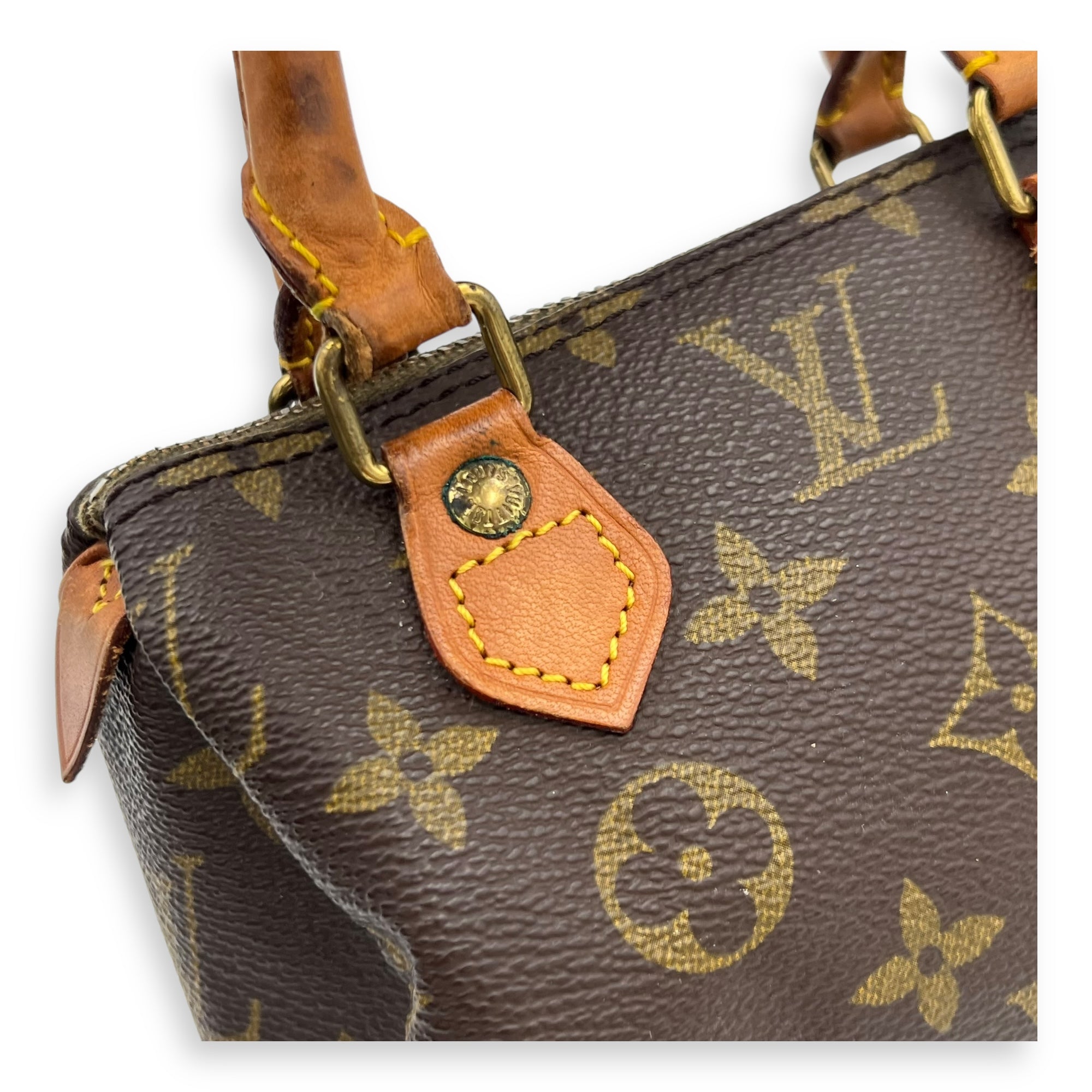 Speedy Crossbody Bag Brown in Monogram Coated Canvas, Gold hardware - Image 7