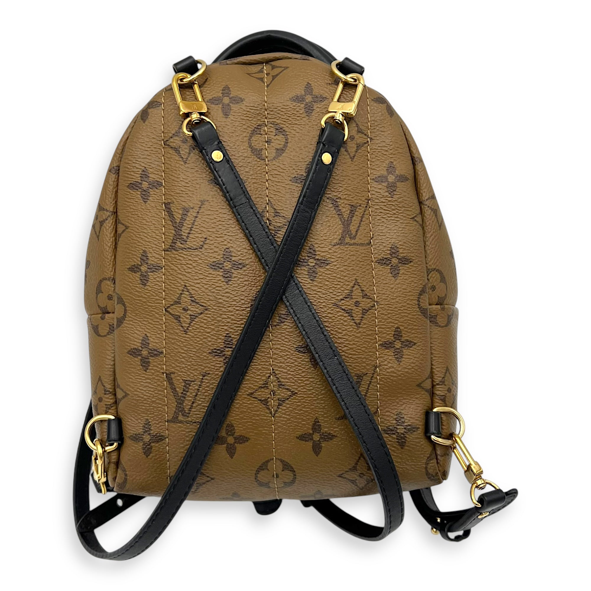 Palm Springs Mini Brown Backpack in Monogram Coated Canvas, Gold hardware - Image 7
