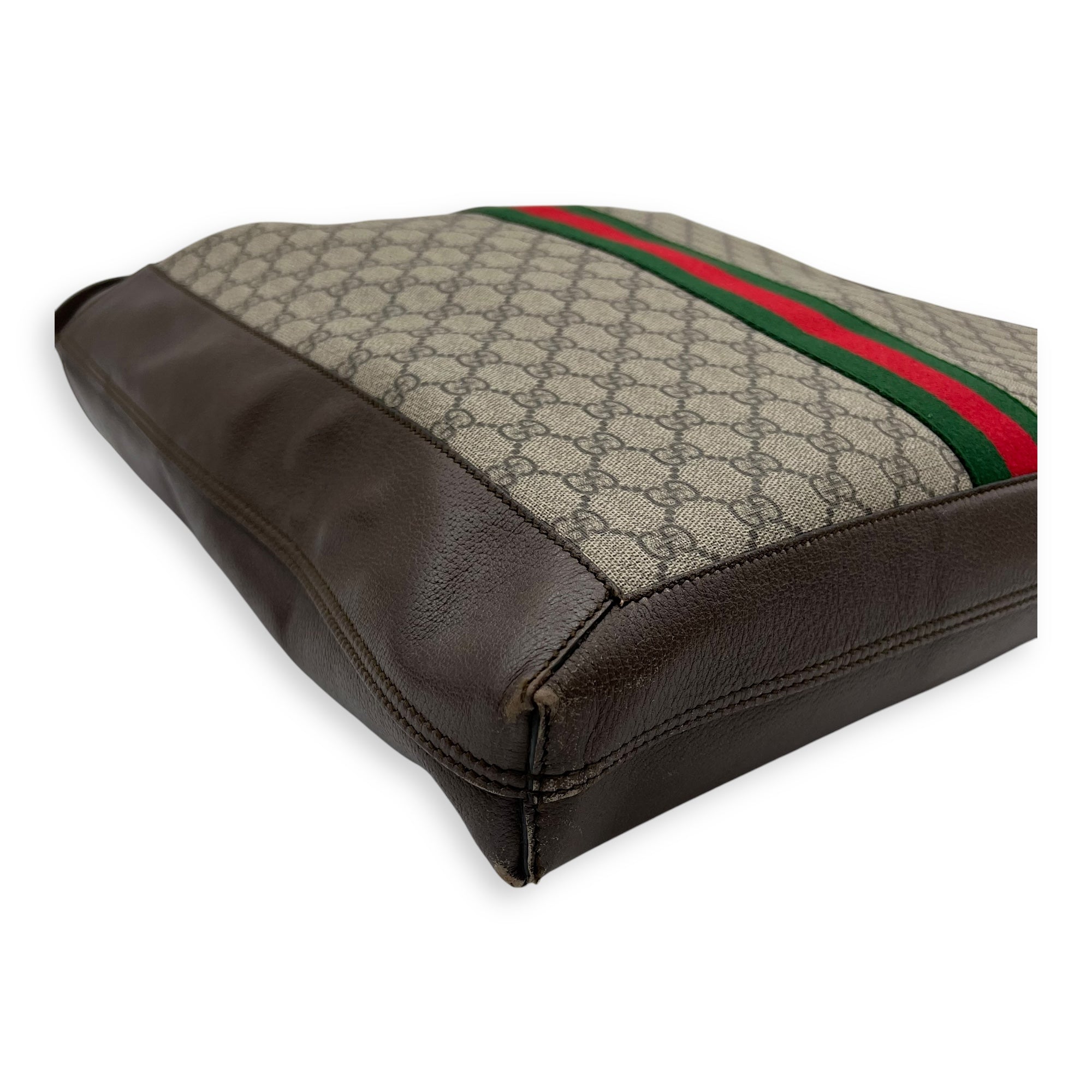 Ophidia Tote Bag Brown in Coated Canvas, Gold hardware - Image 11