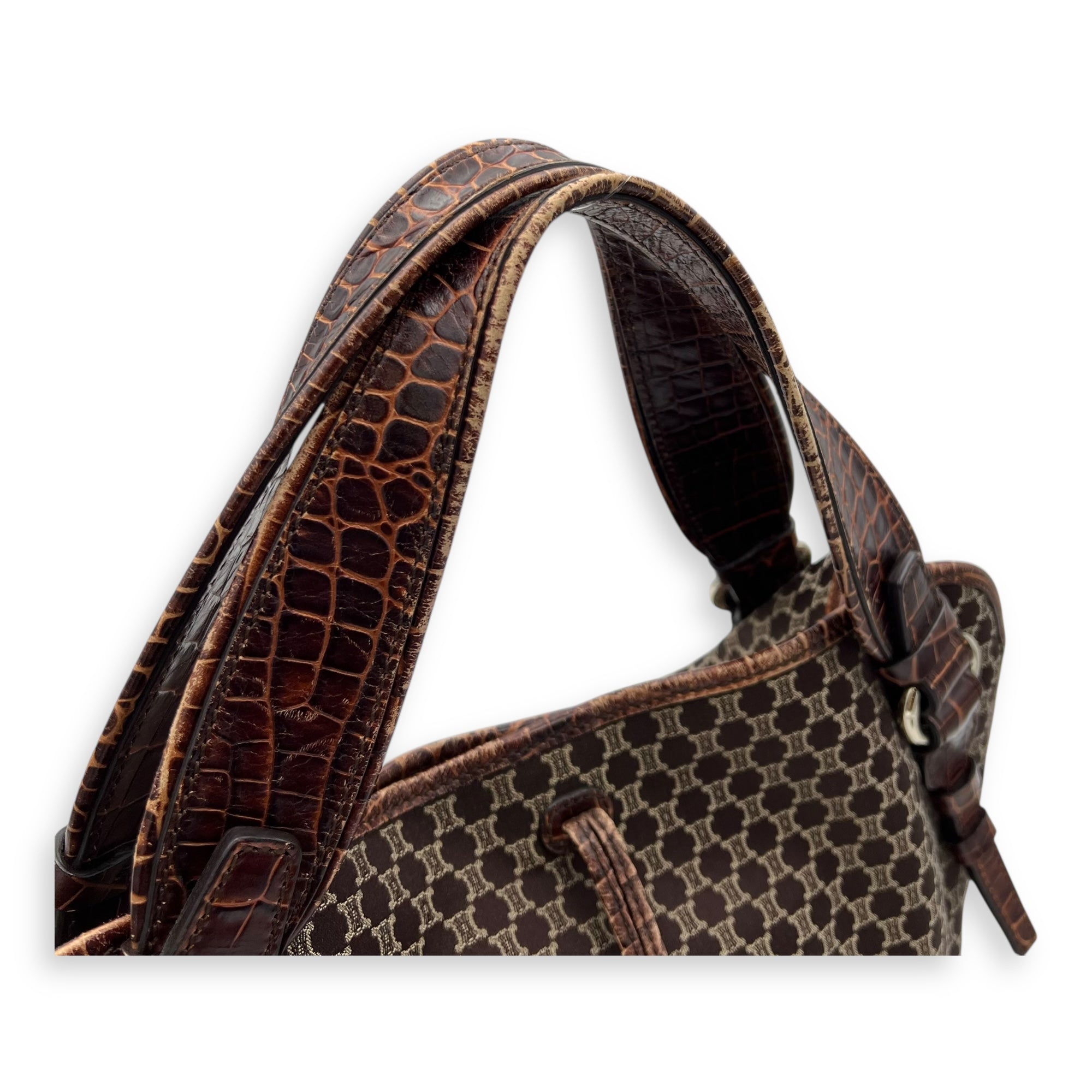 Bittersweet Brown Tote Bag in Canvas, Gold hardware - Image 7