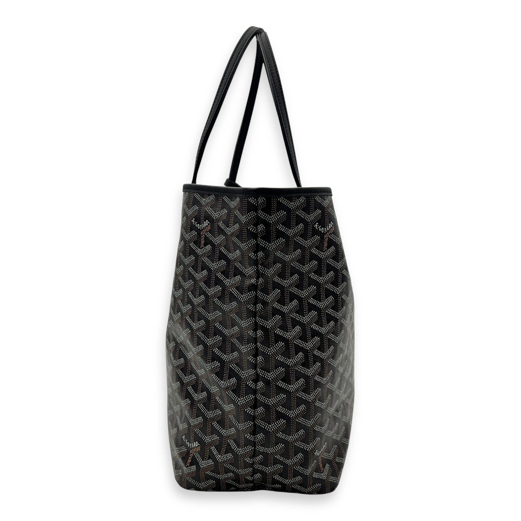 Saint Louis Tote Bag PM Black in Coated Canvas, Silver hardware - Image 4