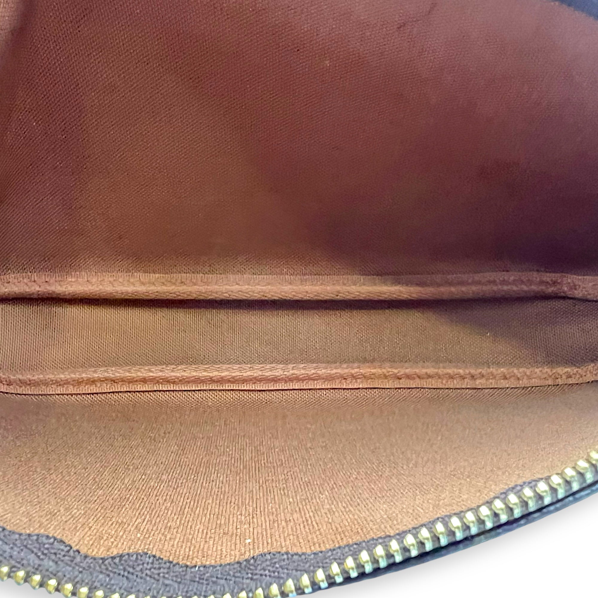 Pochette Pouch Brown in Coated Canvas, Gold hardware - Image 7