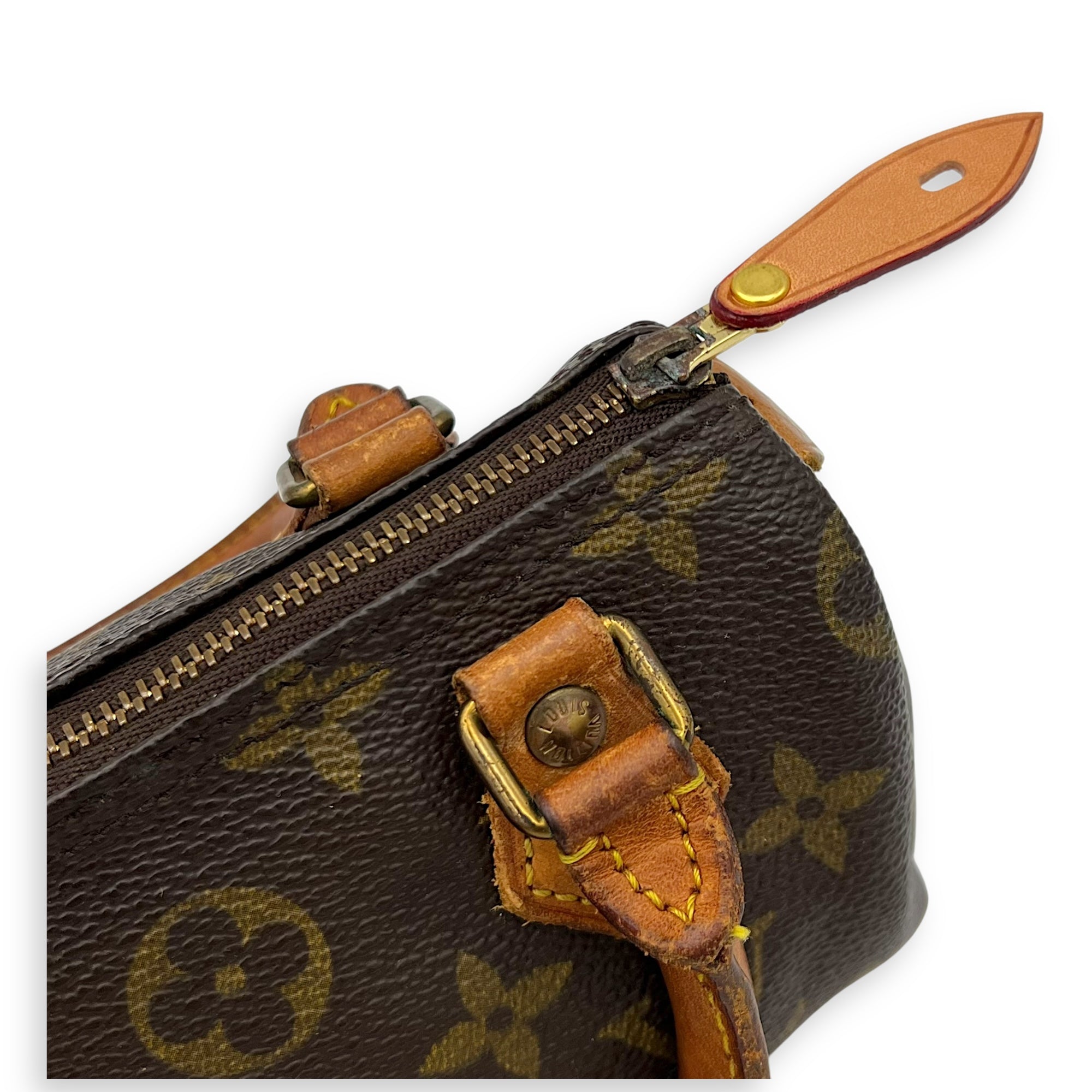 Speedy Crossbody Bag Nano Brown in Monogram Coated Canvas, Gold hardware - Image 8