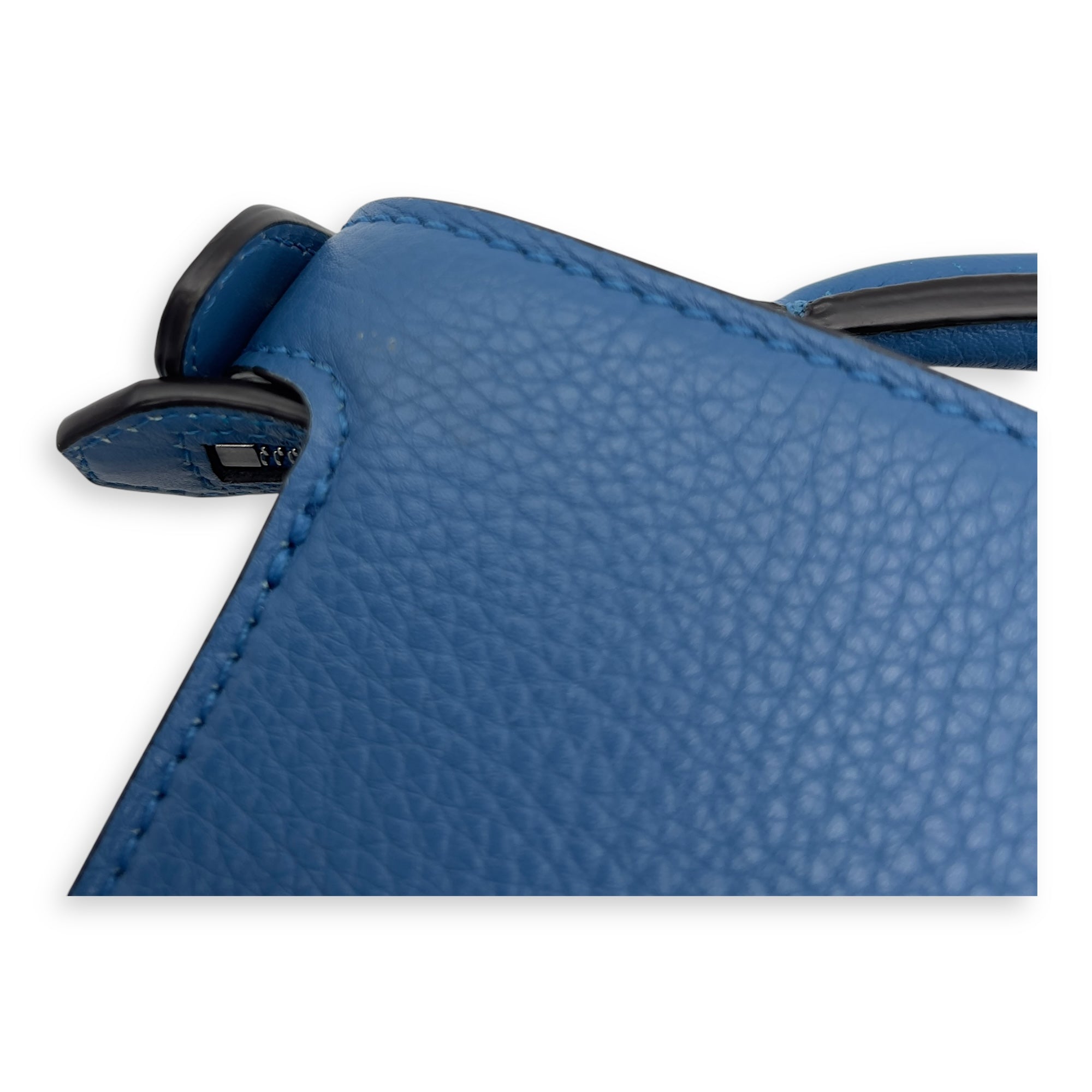 ISeeU Petite Blue Top Handle Bag in Calfskin, Silver hardware - Image 9