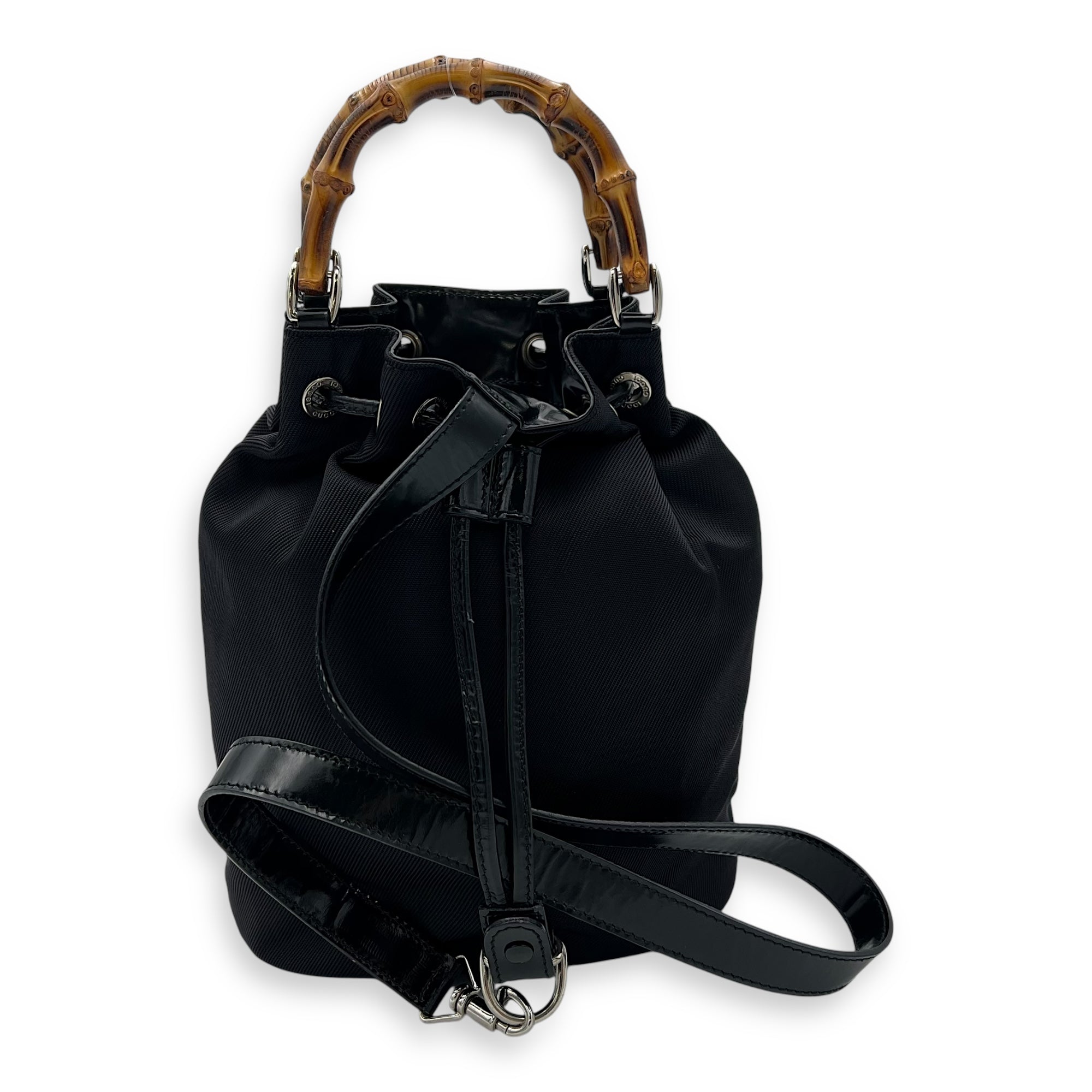Bamboo Top Handle Bag Black in Calfskin, Gold hardware - Image 3