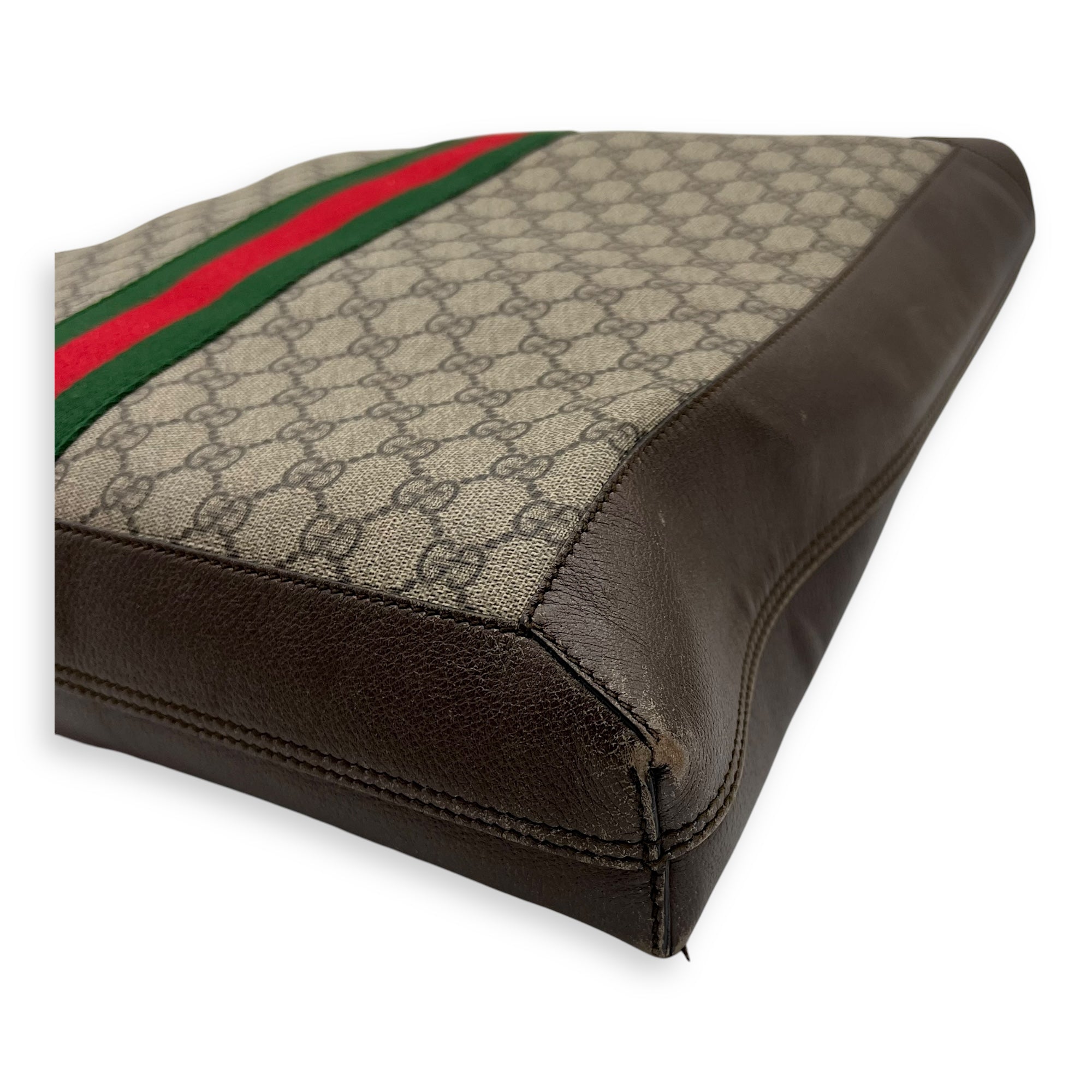 Ophidia Tote Bag Brown in Coated Canvas, Gold hardware - Image 9