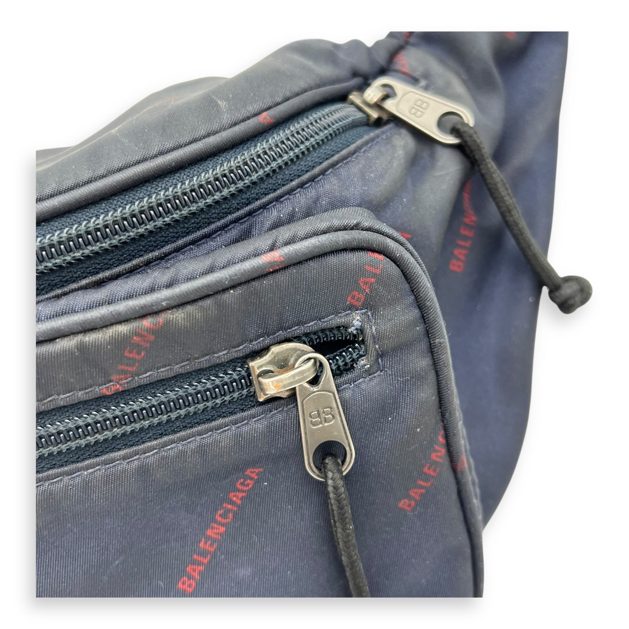 Logo Blue Belt Bag in Nylon, Silver hardware - Image 8