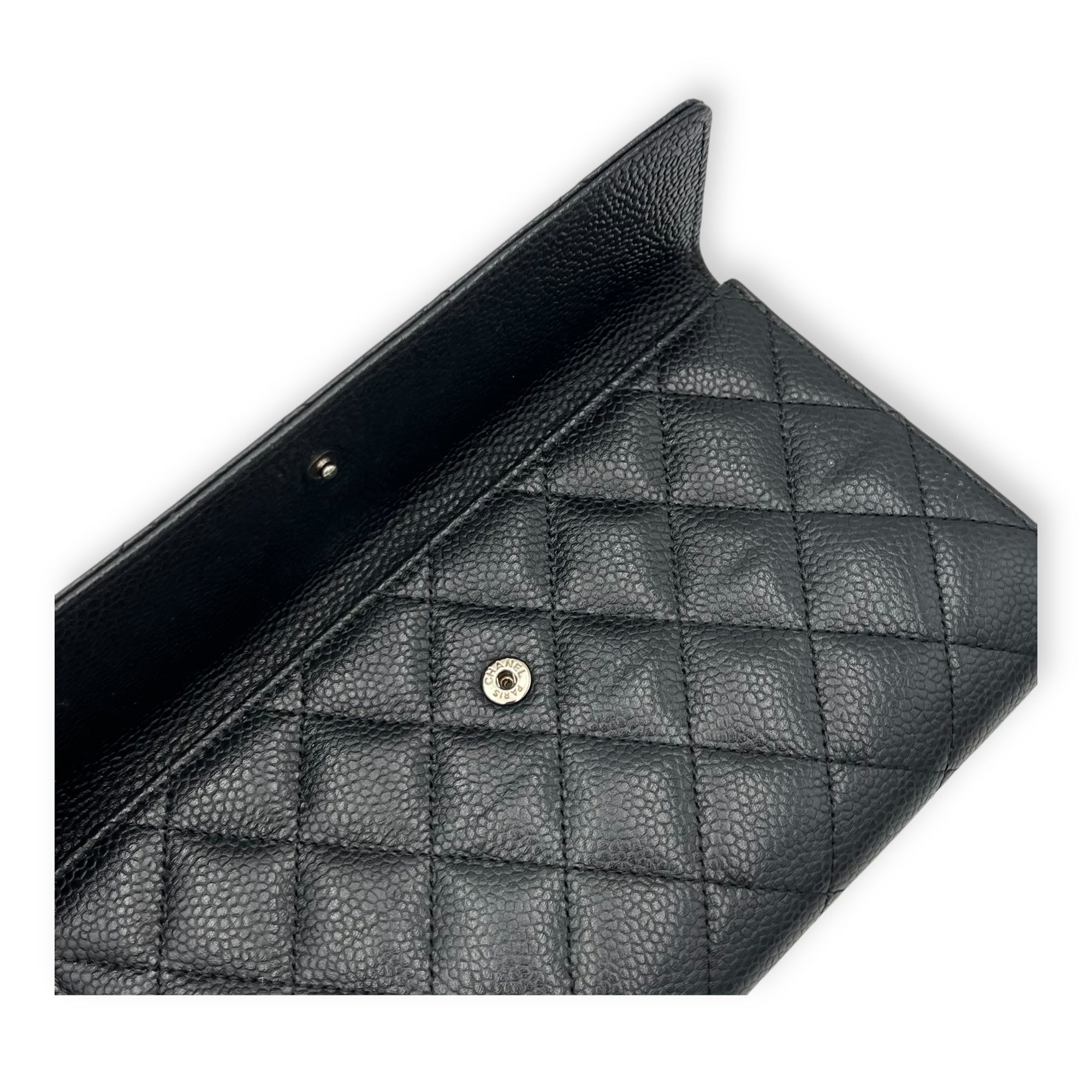 CC Wallet Black in Caviar Leather, Silver hardware - Image 8