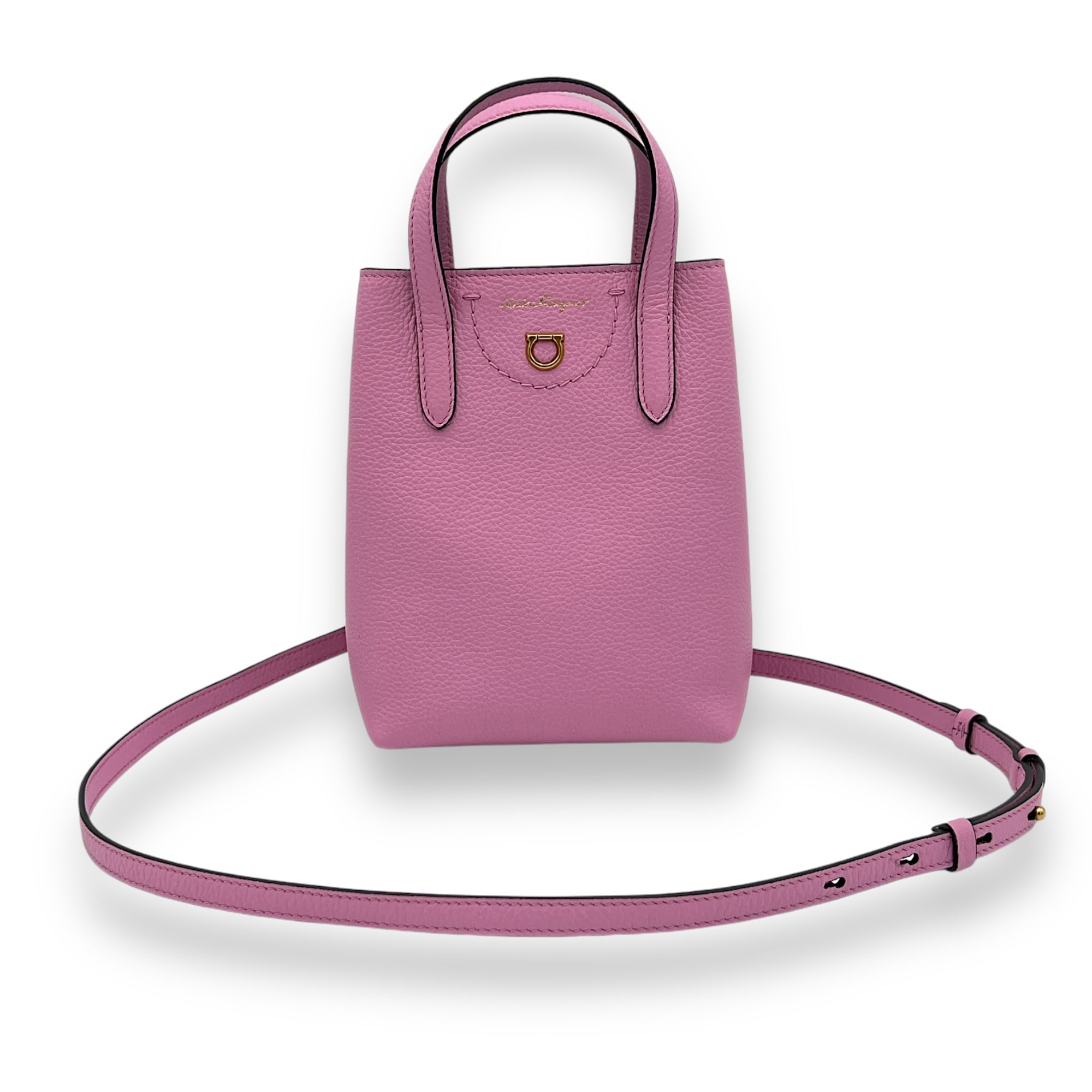 Others Mini Pink Top Handle Bag in Calfskin, Gold hardware - Image 9