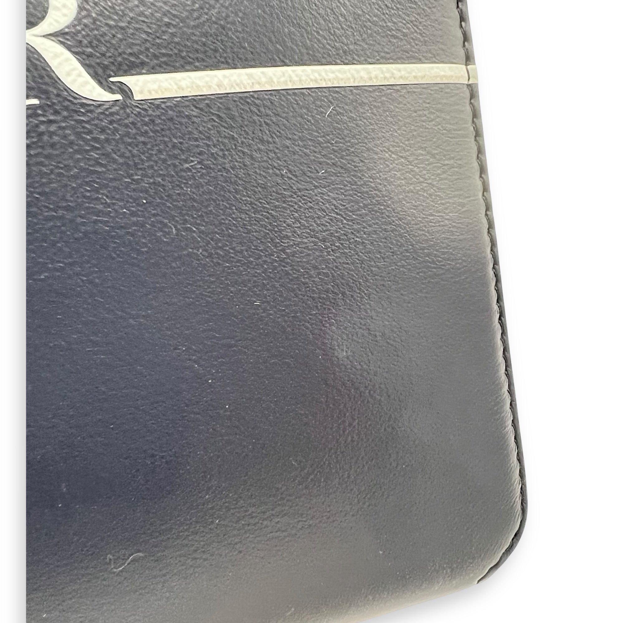 x Descente Double Zip Blue Crossbody Bag in Calfskin, Silver hardware - Image 9