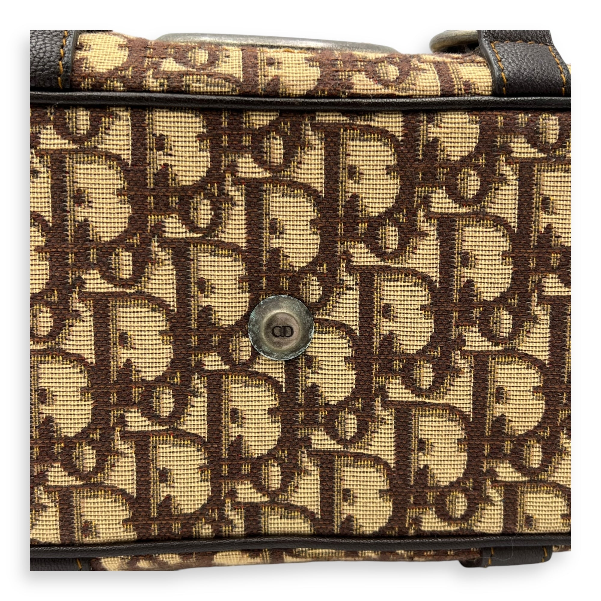 Trotteur Top Handle Bag Brown in Canvas, Ruthenium hardware - Image 9