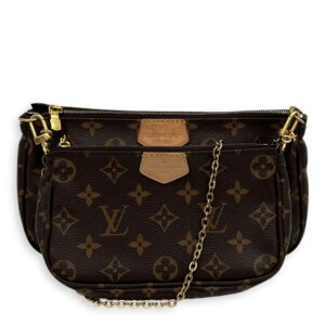 Multi-Pochette Accessoires Crossbody Bag Brown in Monogram Coated Canvas, Gold hardware