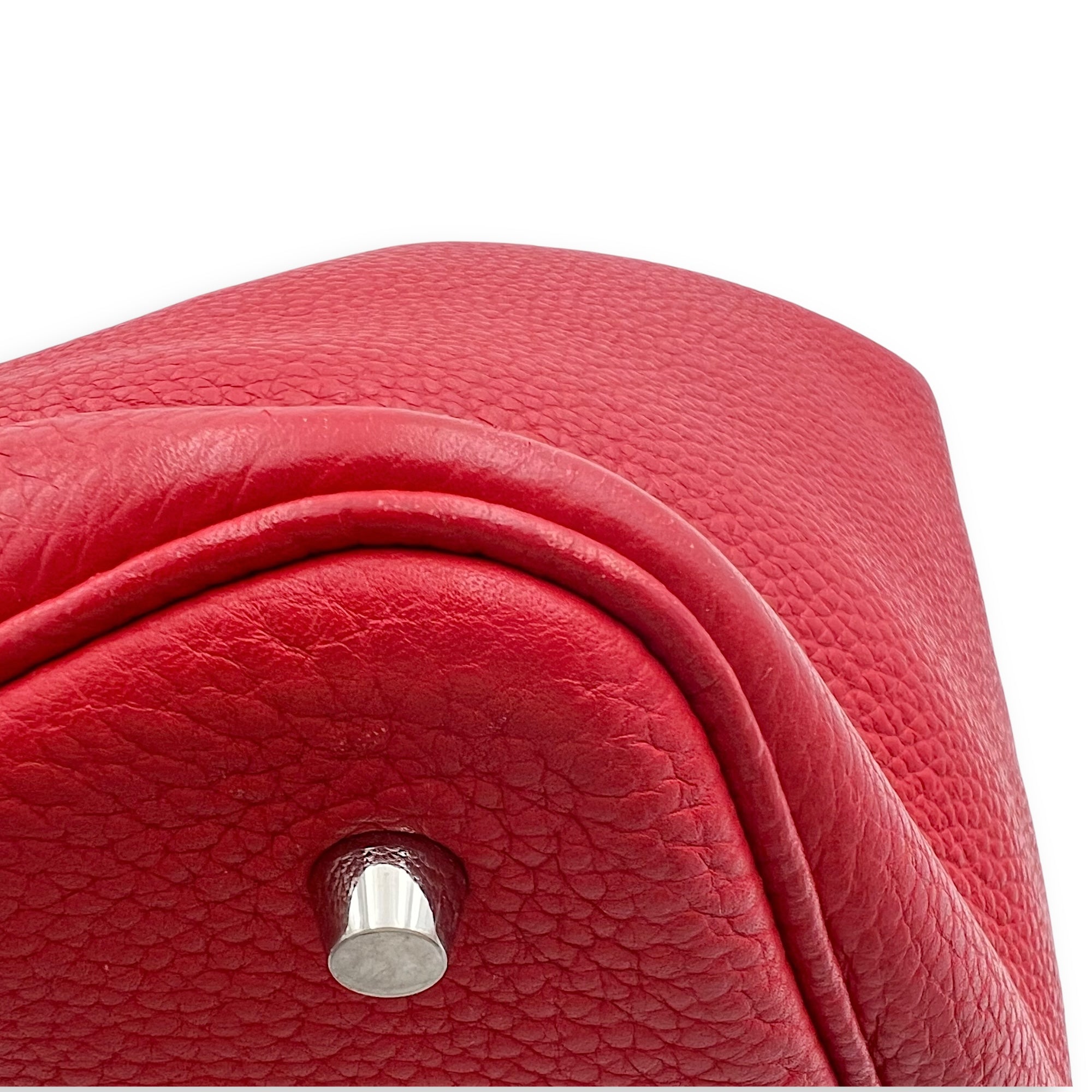 Picotin 26 Red Bucket Bag in Clemence, Palladium hardware - Image 9