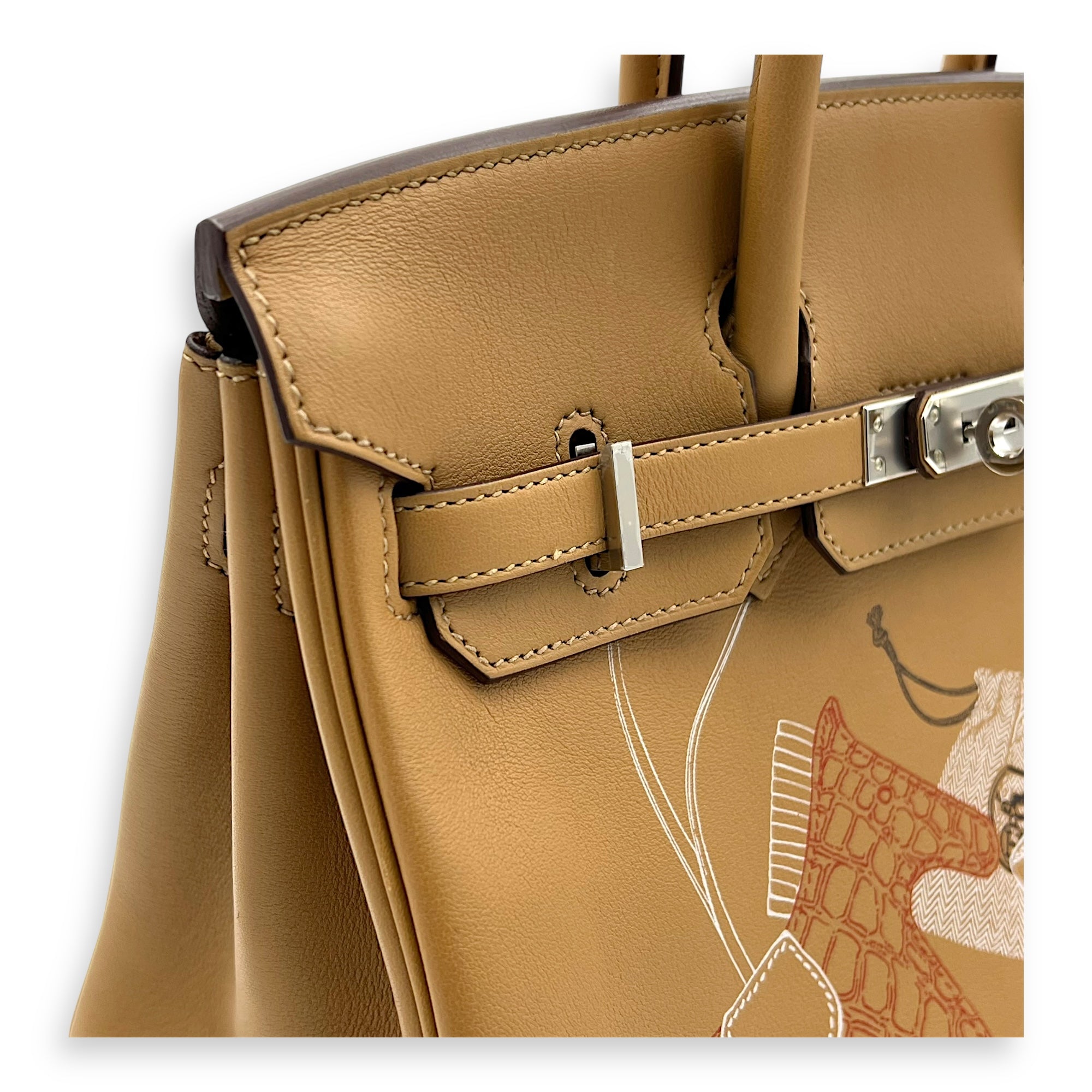 Birkin In 'N Out 25 Biscuit Top Handle Bag in Swift, Gold hardware - Image 9
