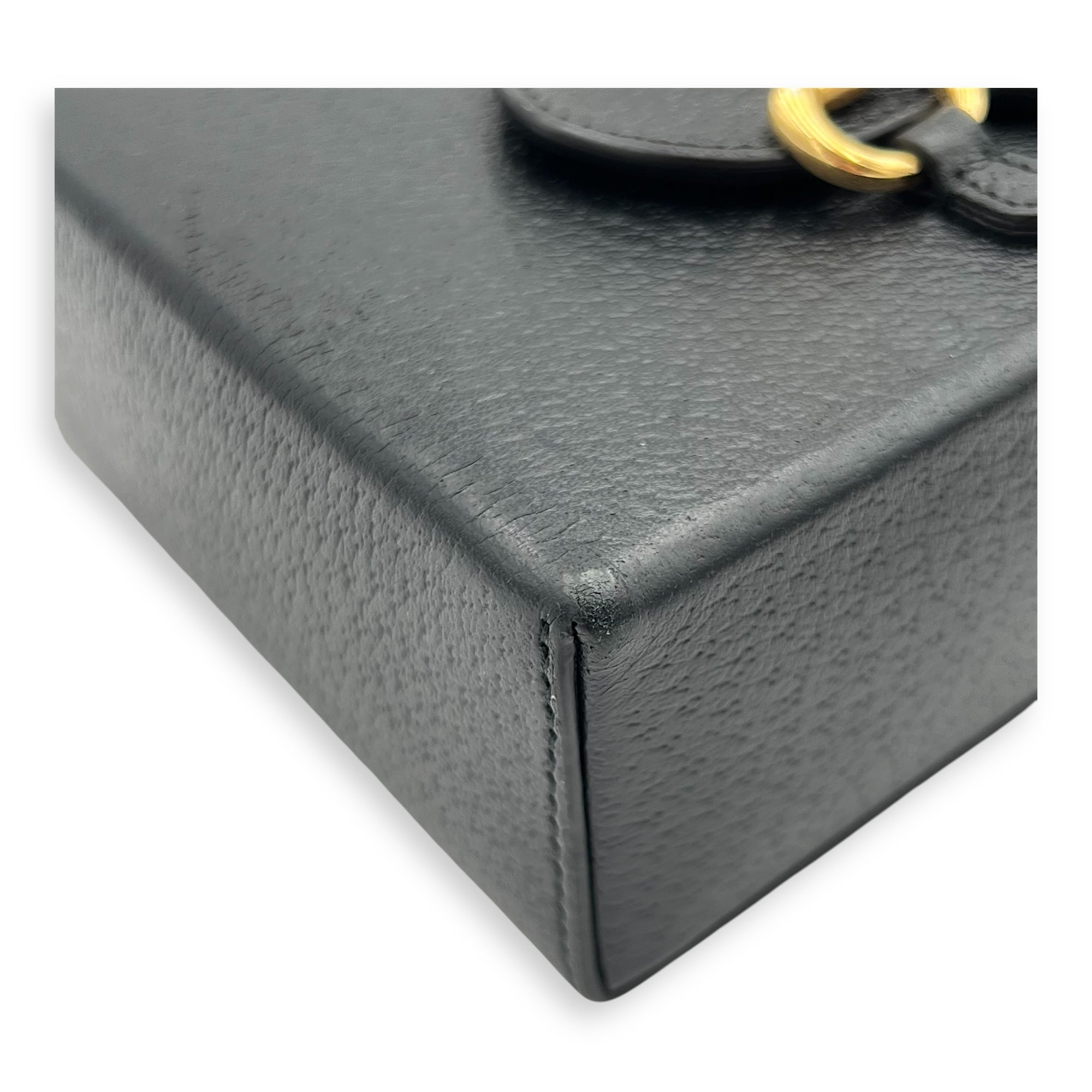 Horsebit 1955 Crossbody Bag Super Mini Black in Calfskin, Gold hardware - Image 10