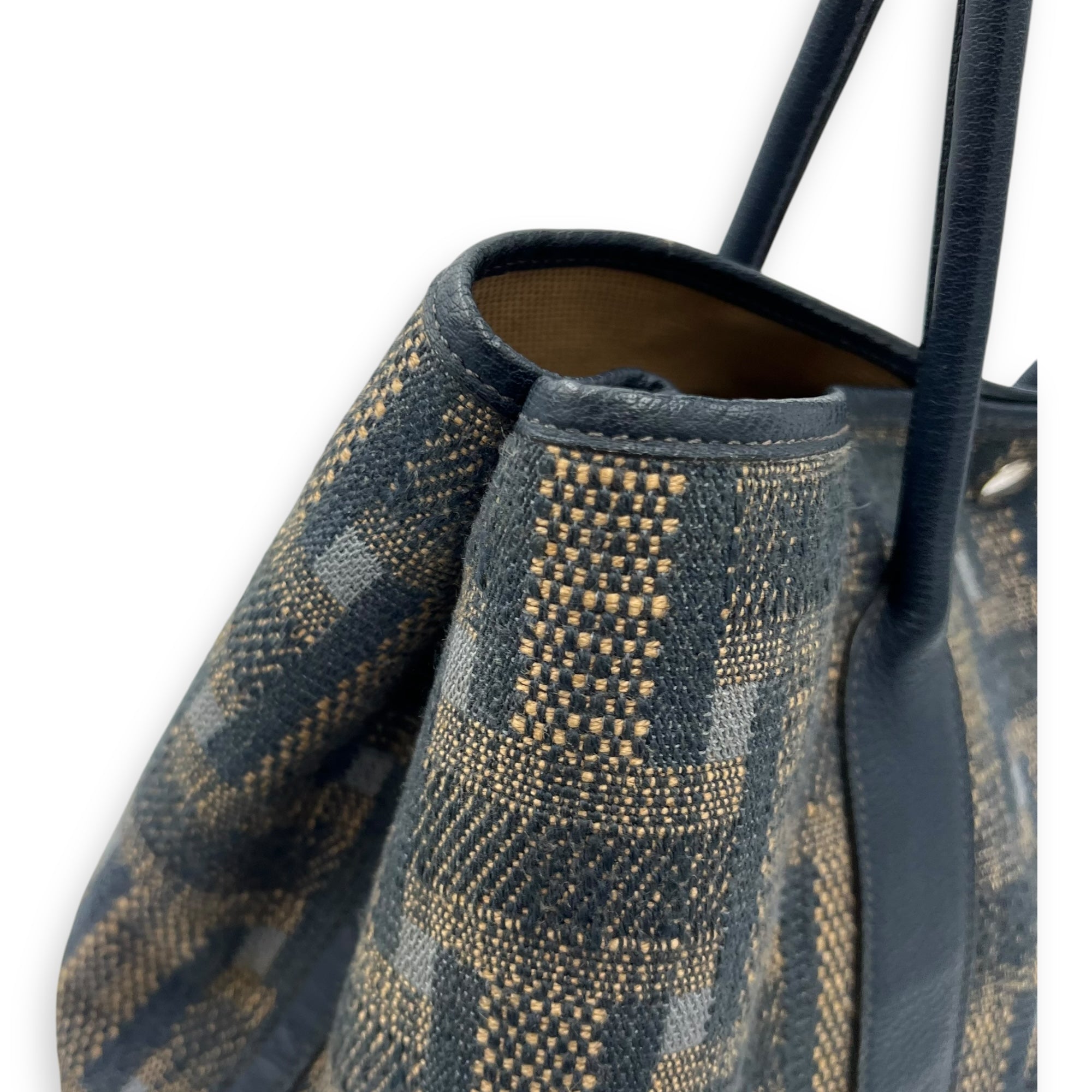 Garden Party 36 Blue Tote Bag in Tweed, Silver hardware - Image 10
