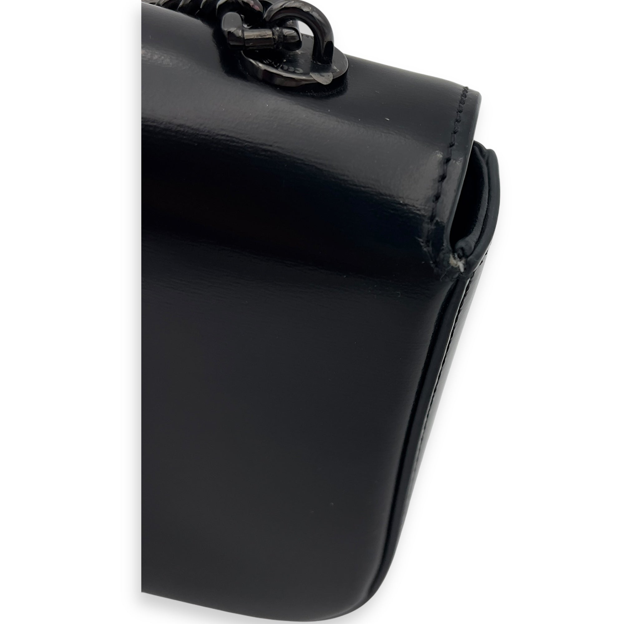 Triomphe Shoulder Bag Black in Calfskin, Lacquered Metal hardware - Image 10