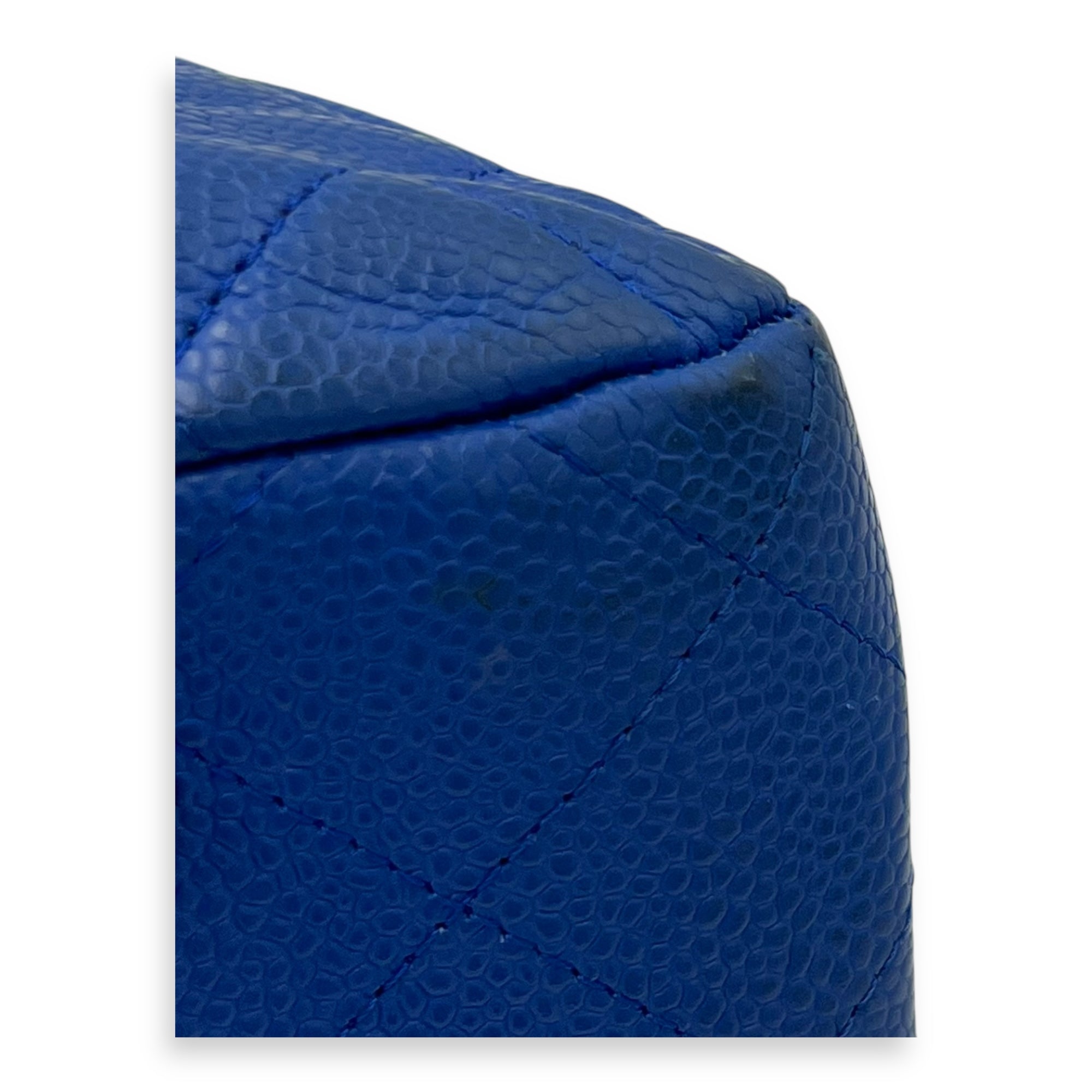 CC Quilted Blue Tote Bag in Caviar Leather, Ruthenium hardware - Image 10