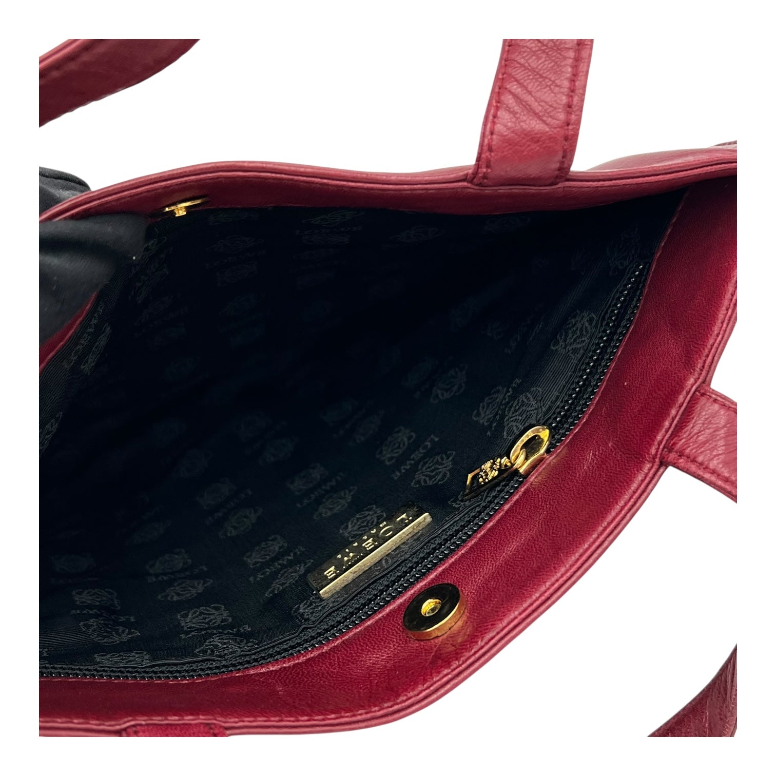 Anagram Tote Bag Red in Lambskin, Gold hardware - Image 10