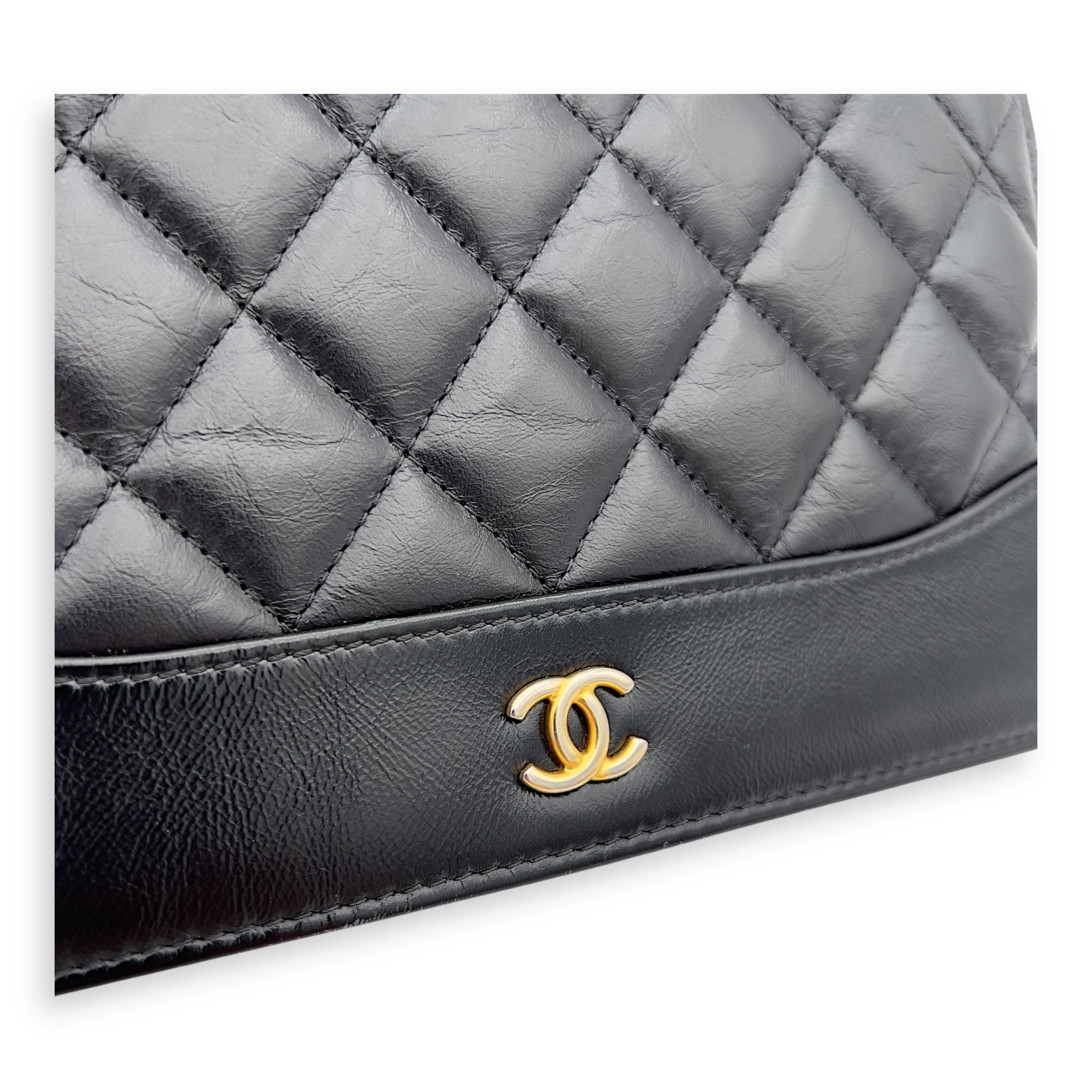 Gabrielle Wallet On Chain Black in Calfskin, Gold hardware - Image 12