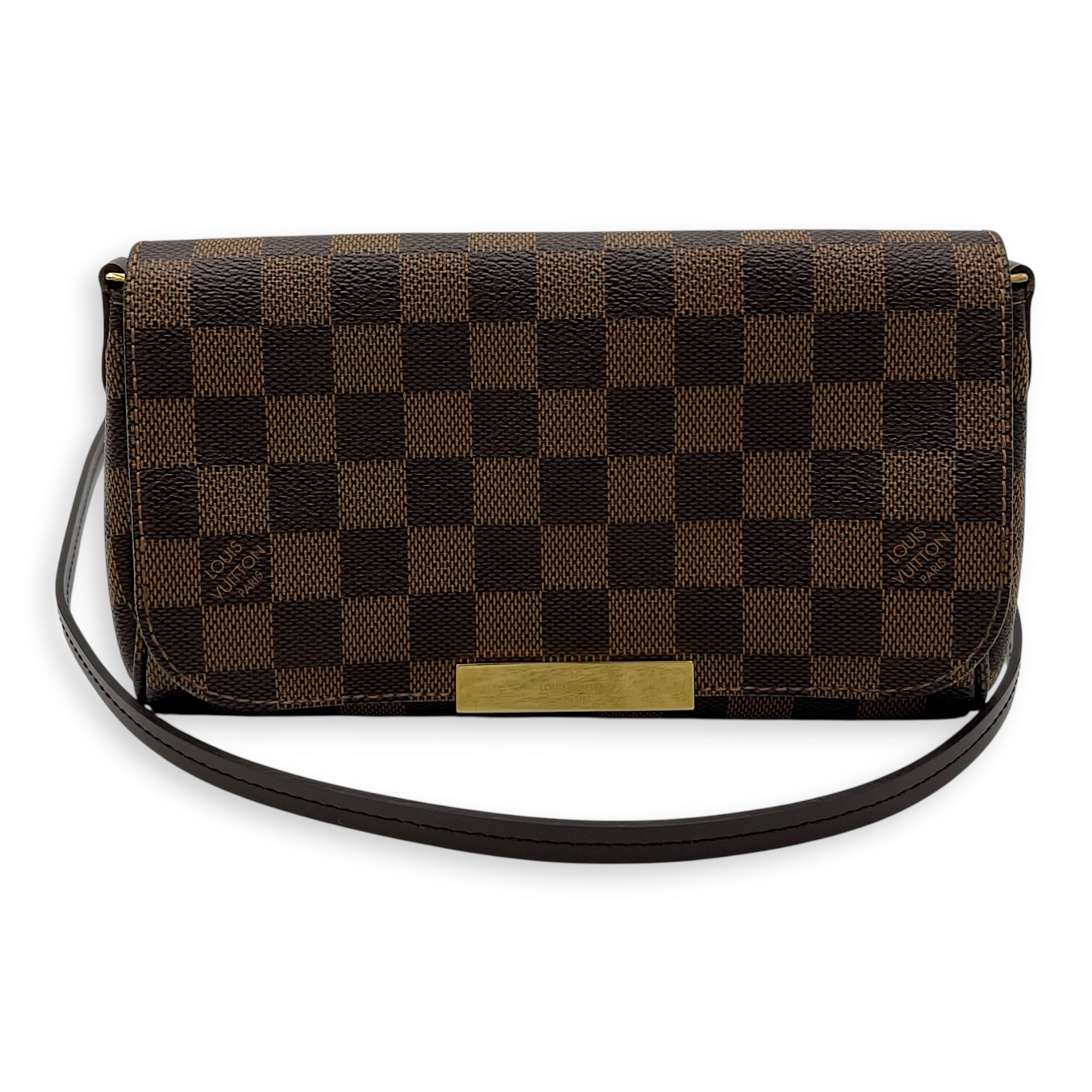 Favourite PM Brown Crossbody Bag in Coated Canvas, Gold hardware - Image 10