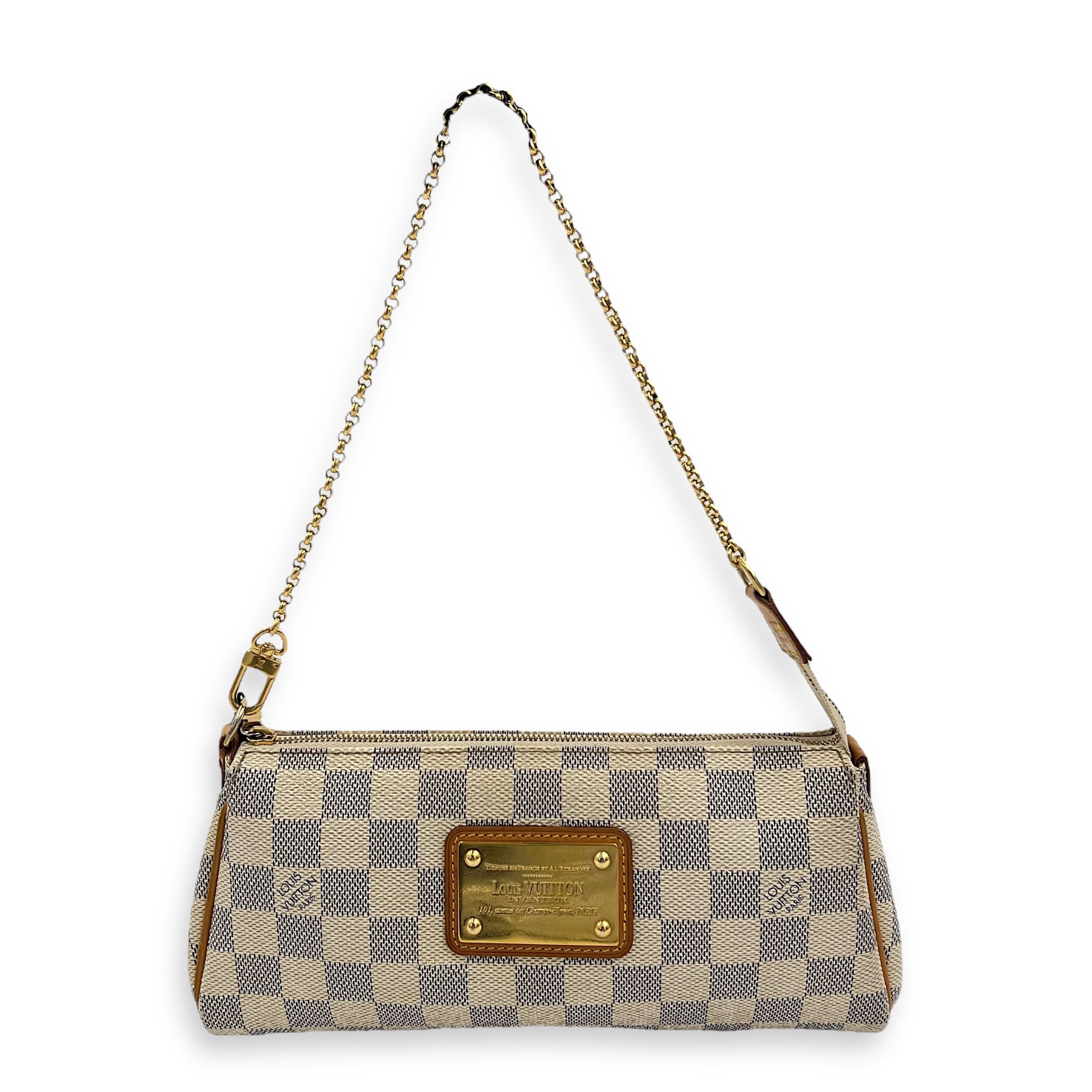 Eva Pouch White in Coated Canvas, Gold hardware - Image 8