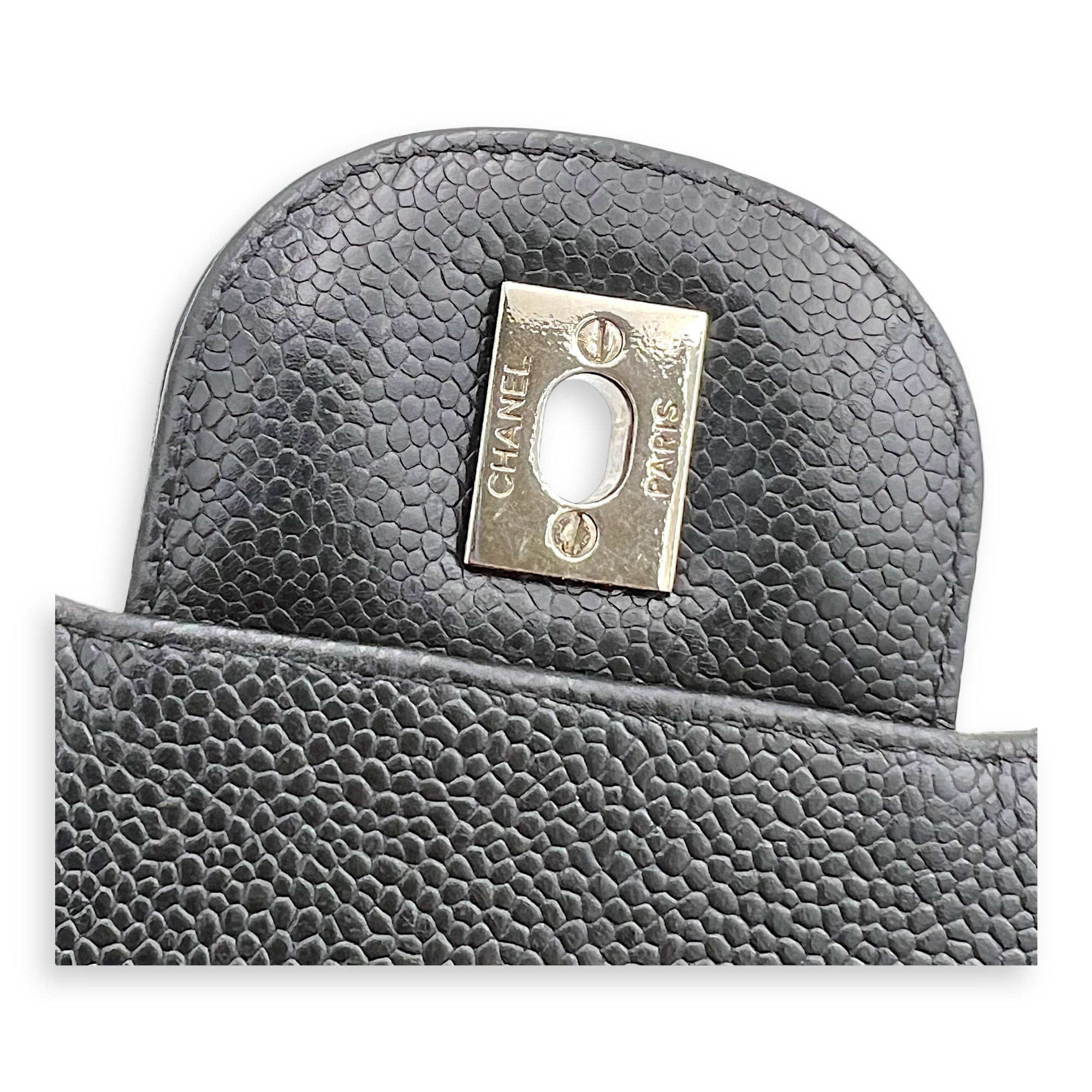 Classic Shoulder Bag Jumbo Black in Caviar Leather, Silver hardware - Image 9
