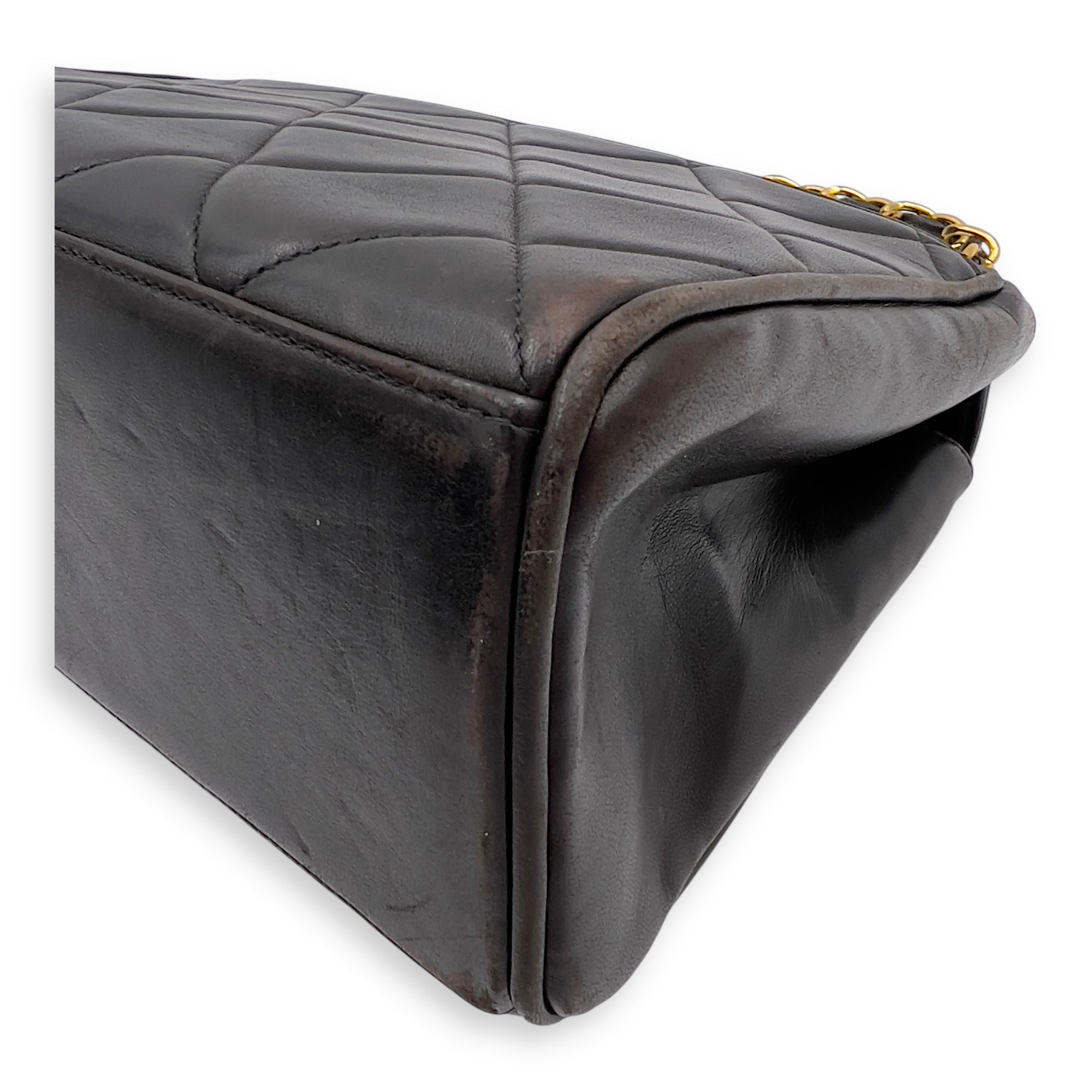 Vintage Quilted CC Top Handle Bag Brown in Lambskin, Gold hardware - Image 13