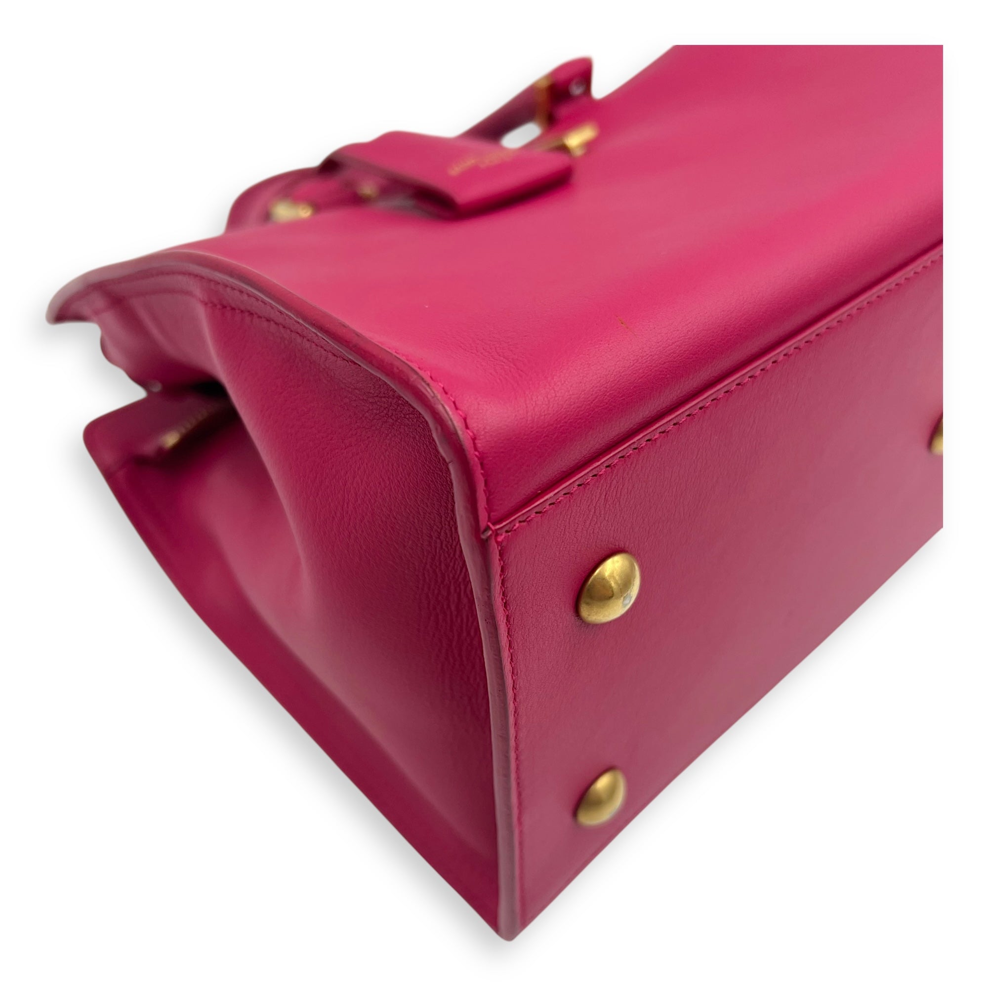 Chyc Top Handle Bag Pink in Calfskin, Gold hardware - Image 11