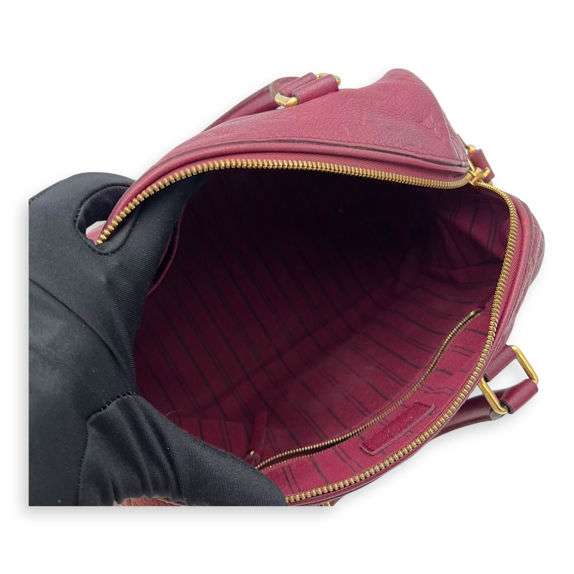 Speedy Bandouliere Top Handle Bag 25 Red in Empreinte Leather, Gold hardware - Image 12